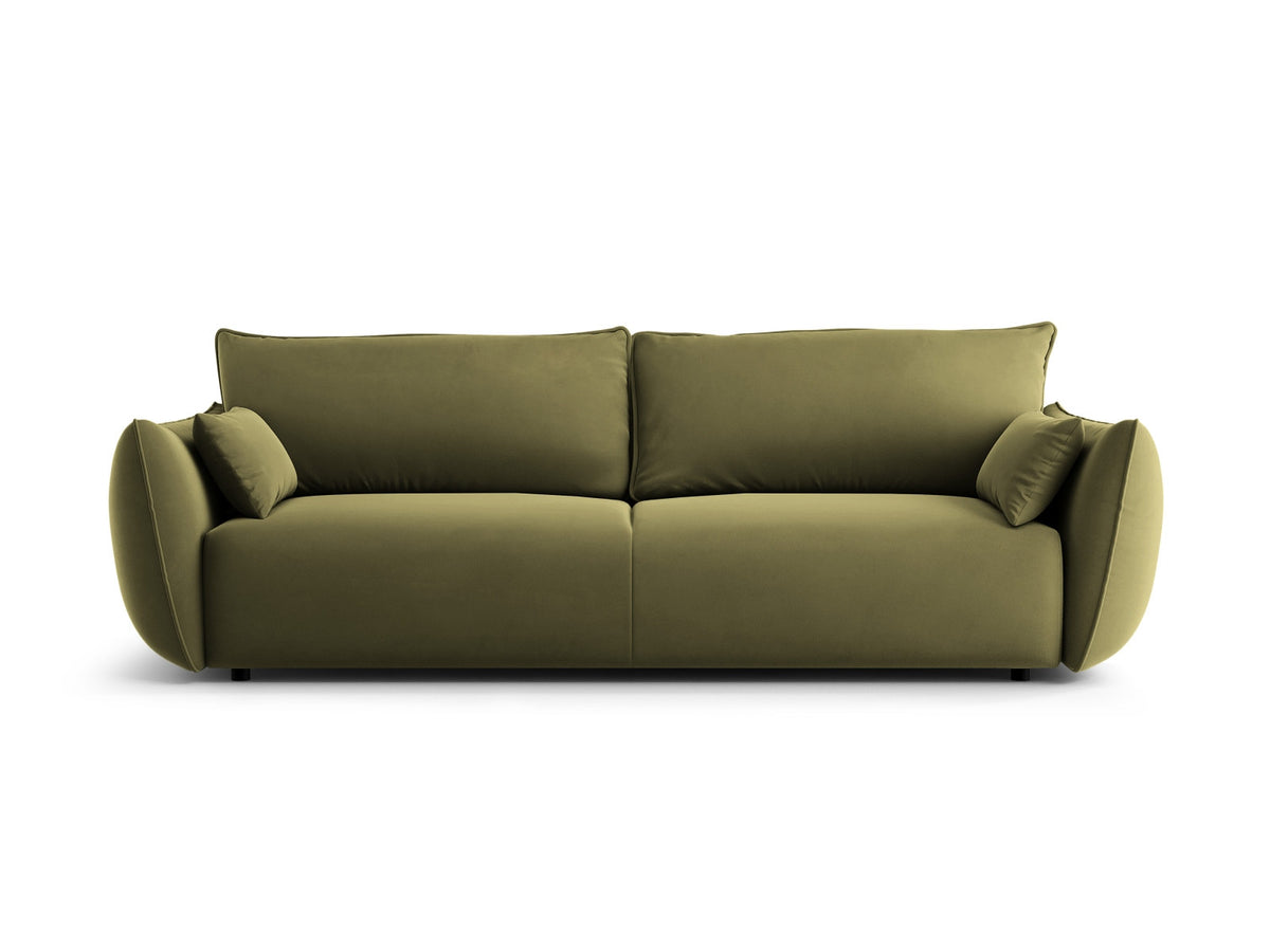 Bettsofa Matera von Cosmopolitan Design, 3-Sitzer mit Stoffbezug und schwarzen Kunststoffbeinen