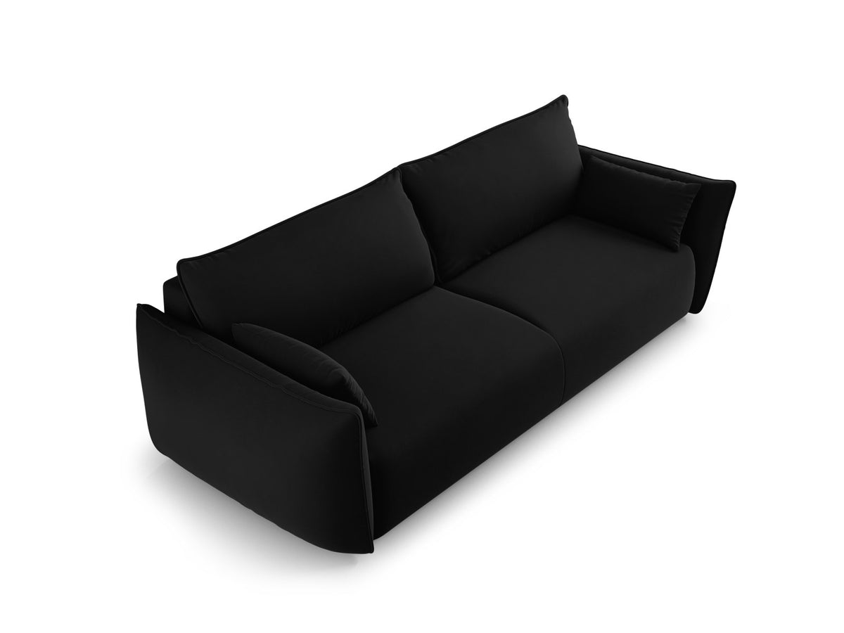Bettsofa Matera von Cosmopolitan Design, 3-Sitzer mit Stoffbezug und schwarzen Kunststoffbeinen