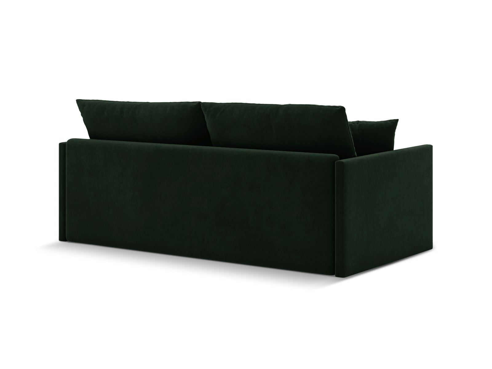 Elegantes 3-Sitzer Sofa Shannon in tiefem Flaschengrün, perfekt für entspannte Abende und als Schlafgelegenheit für Gäste.