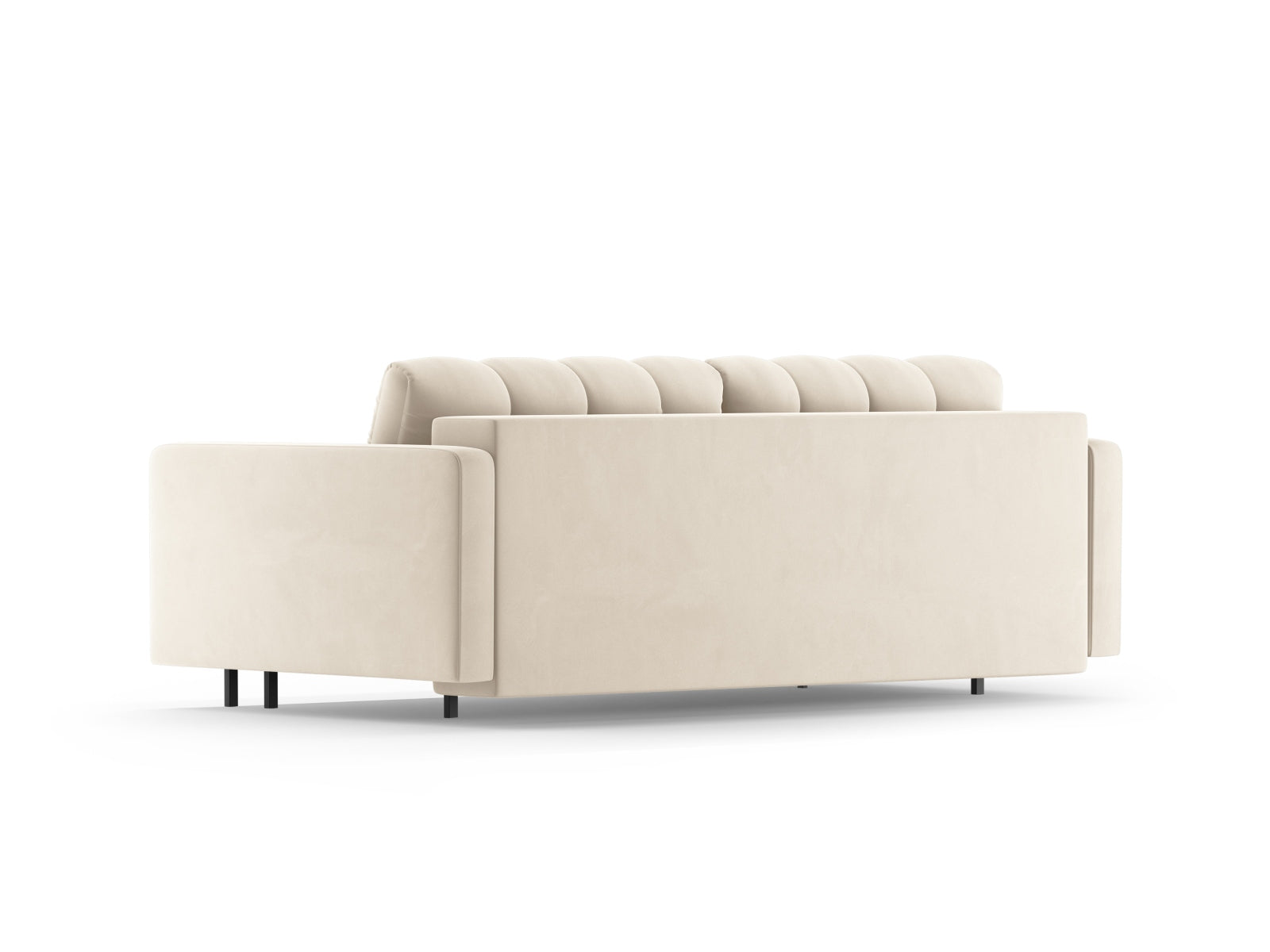 Elegantes 3-Sitzer Sofa Bali in neutralem Beige, ideal für gemütliche Räume, bietet praktische Schlaffunktion und zusätzlichen Stauraum.