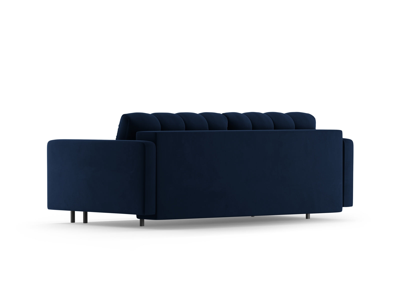 Elegantes 3-Sitzer Sofa Bali in Royal Blue, ideal für kleine Räume, bietet Schlafgelegenheit und praktischen Stauraum.