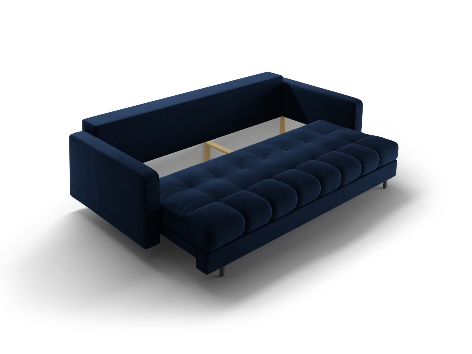 Modernes 3-Sitzer Sofa Bali in Royal Blue, perfekt für gemütliche Abende, mit cleverer Schlaffunktion und praktischem Stauraum.