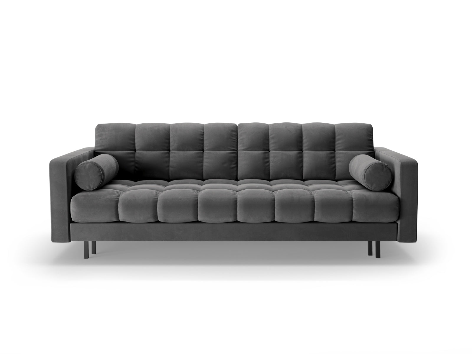 Elegantes 3-Sitzer Sofa Bali in Grau, ideal für kleine Räume, bietet komfortable Schlaffunktion und cleveren Stauraum für Ihre Bedürfnisse.