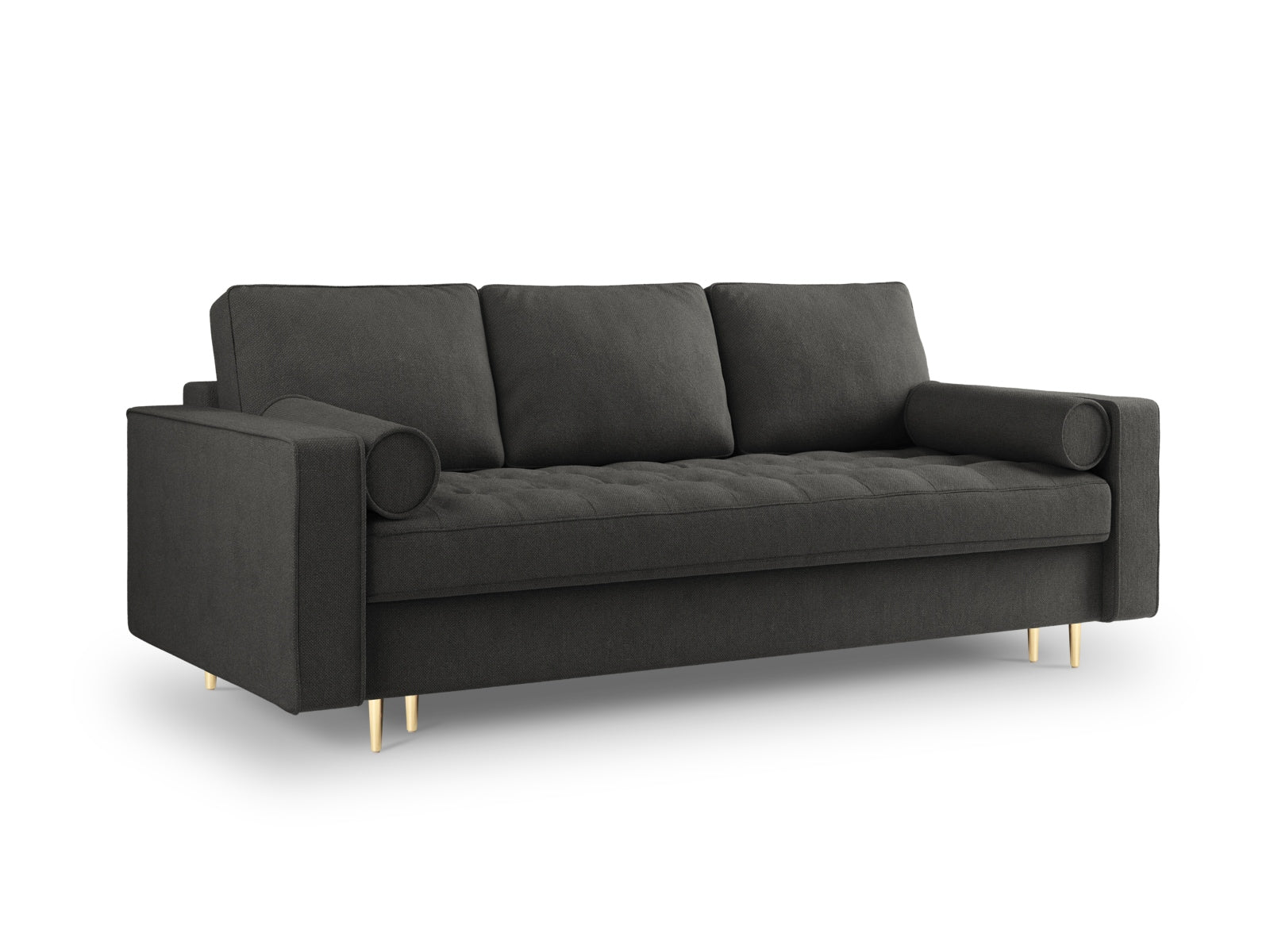 3-Sitzer Sofa Aspen mit Schlaffunktion und Stauraum in Dark Grey-Positano präsentiert im Onlineshop von KAQTU Design AG. Bettsofa ist von Cosmopolitan Design