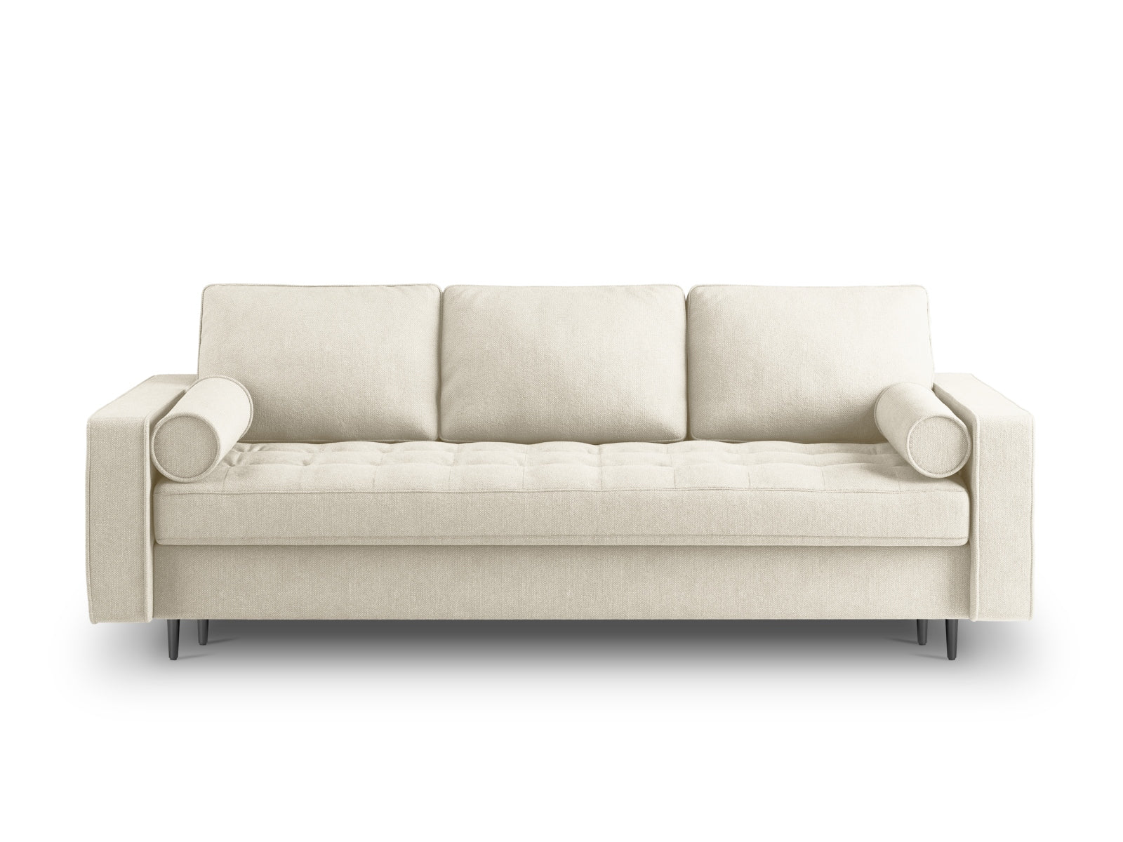 Elegantes 3-Sitzer Sofa Aspen in Light Beige mit praktischer Schlaffunktion und Stauraum, ideal für modernes Wohnen.