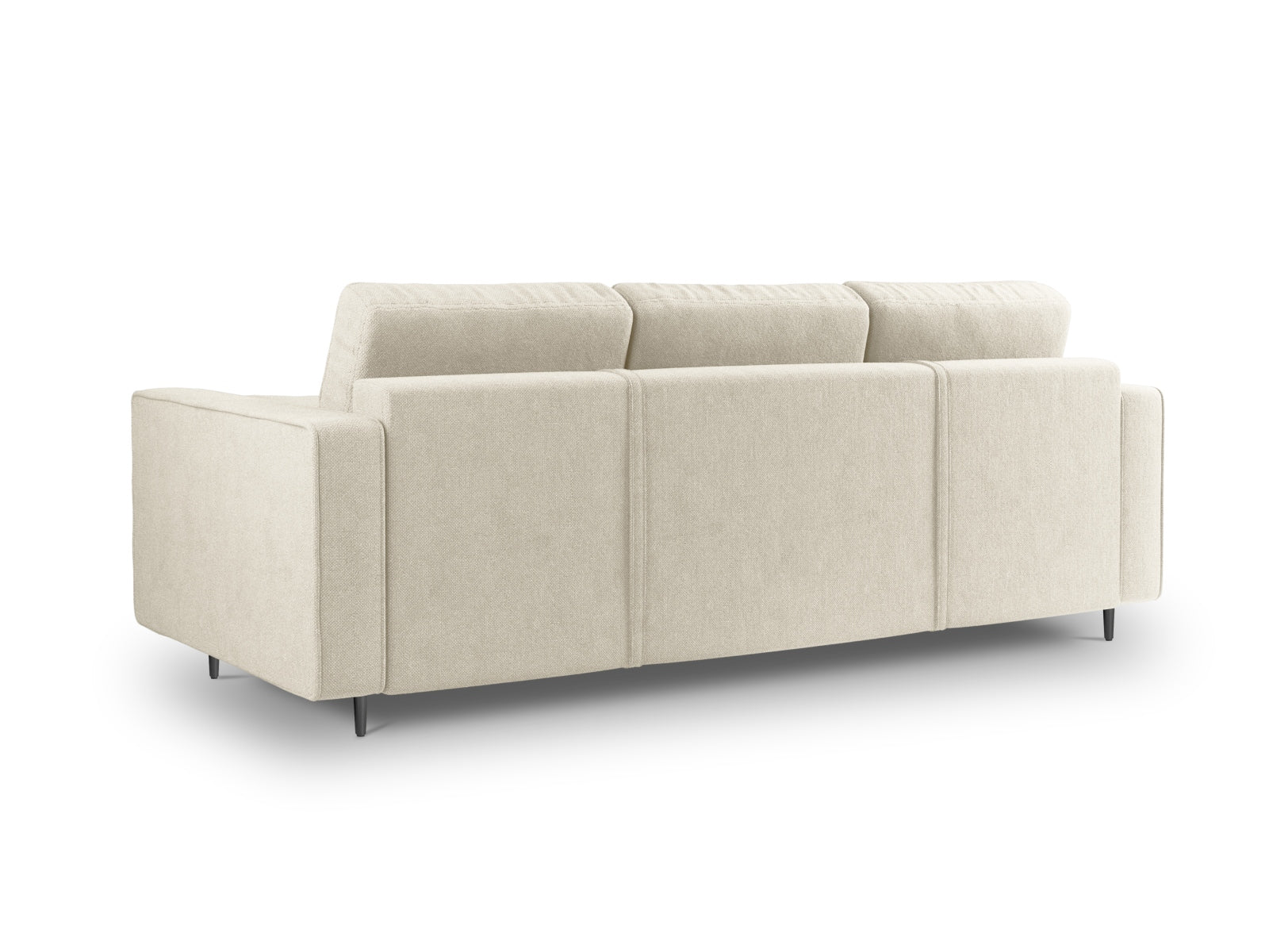 Stylisches 3-Sitzer Sofa Aspen in hellem Beige, multifunktional mit Schlaffunktion und integriertem Stauraum für platzsparendes Wohnen.