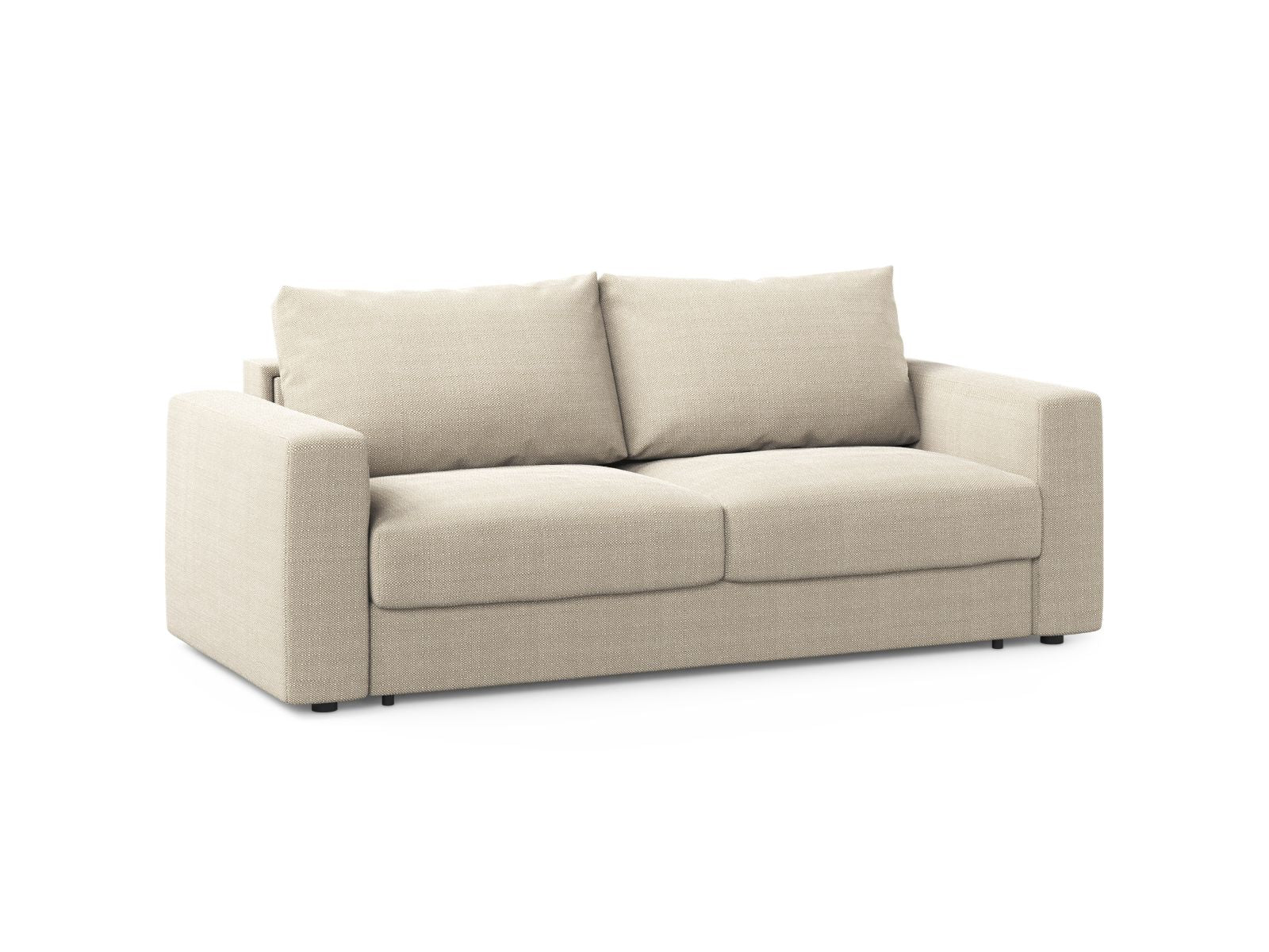 Beige 3-Sitzer Sofa Grena mit Schlaffunktion, stilvolles Bettsofa von Cosmopolitan Design, ideal für modernes Wohnen.