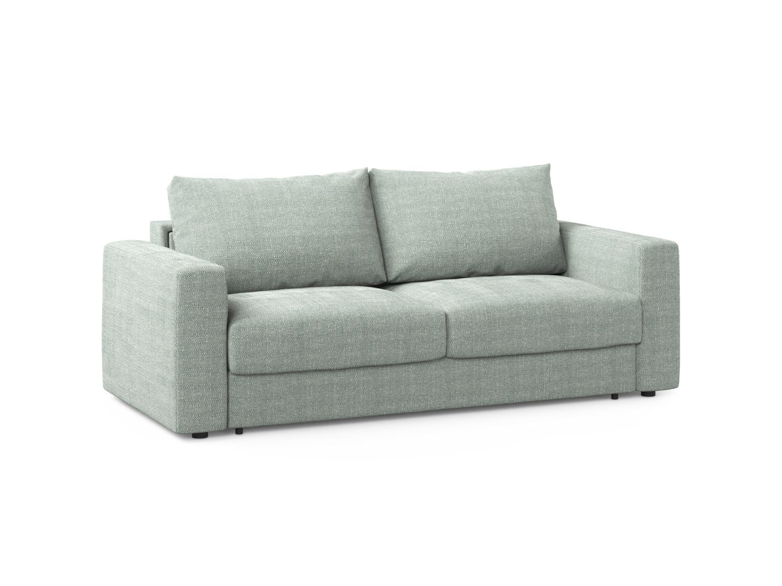 Elegantes 3-Sitzer Sofa Grena in Mint-Babel, vielseitig einsetzbar mit Schlaffunktion, ideal für modernes Wohnen.