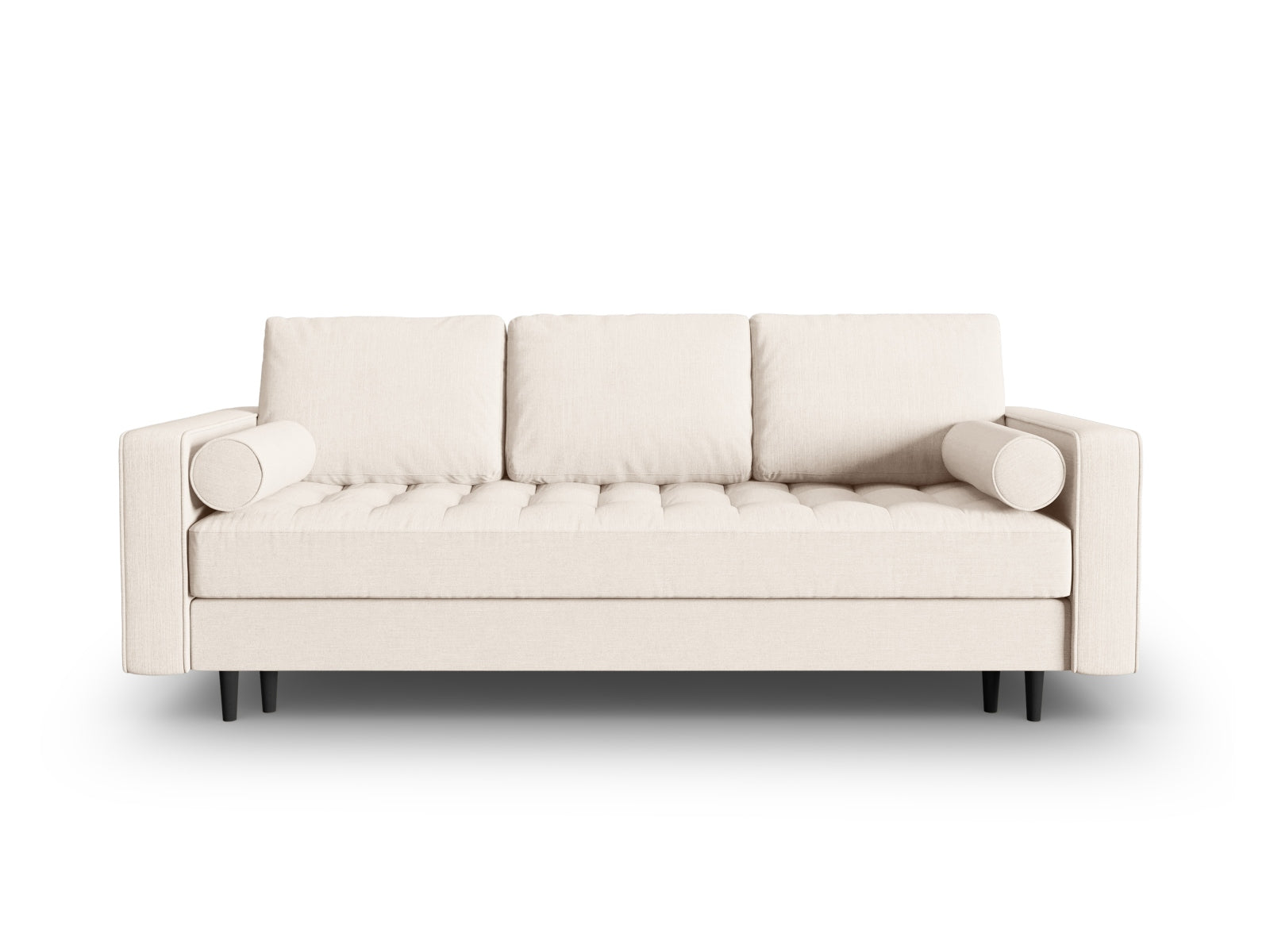 3-Sitzer Sofa Aspen mit Schlaffunktion und Stauraum in Light Beige-Melva präsentiert im Onlineshop von KAQTU Design AG. Bettsofa ist von Cosmopolitan Design