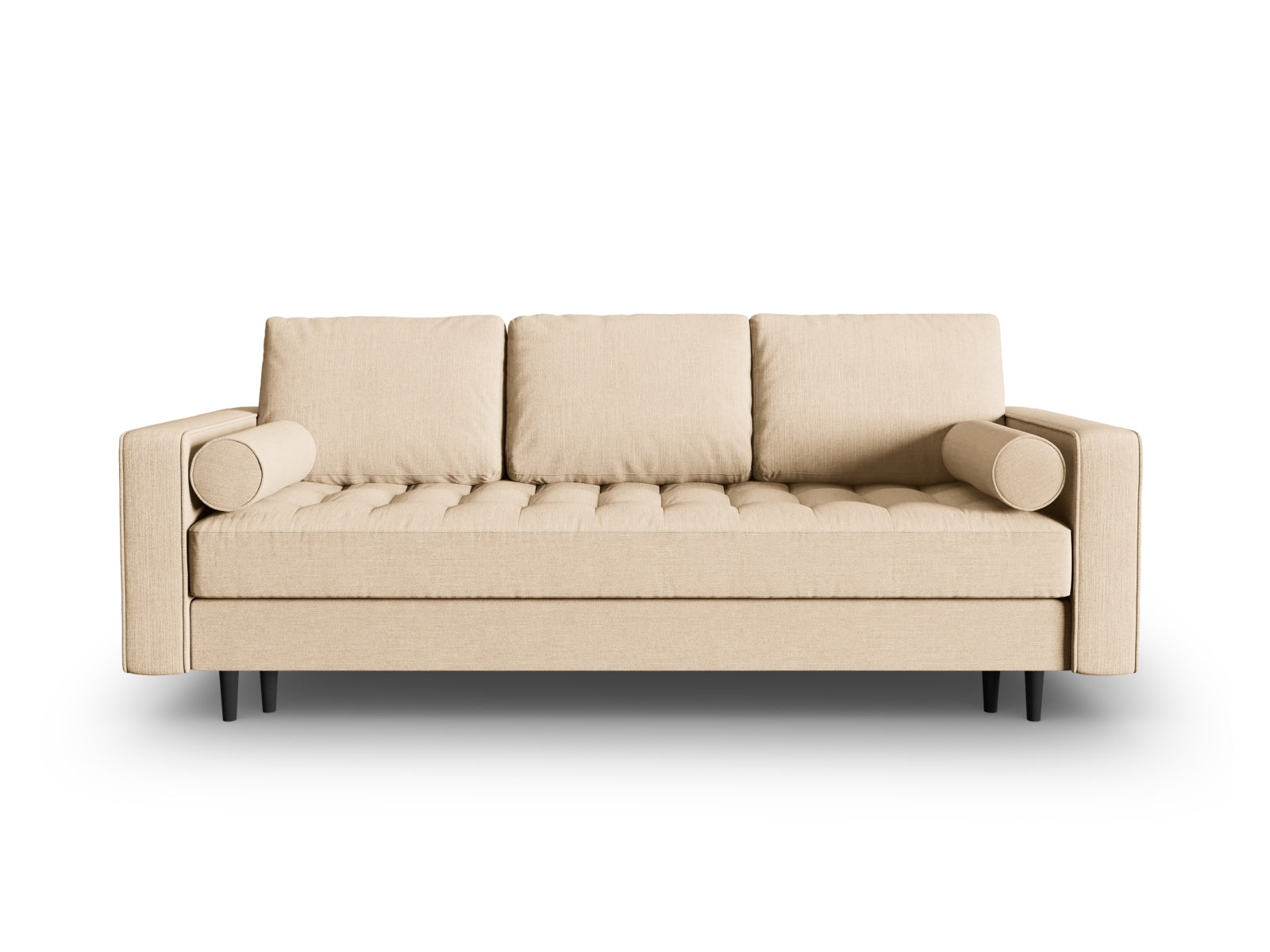 3-Sitzer Sofa Aspen mit Schlaffunktion und Stauraum in Beige-Melva präsentiert im Onlineshop von KAQTU Design AG. Bettsofa ist von Cosmopolitan Design