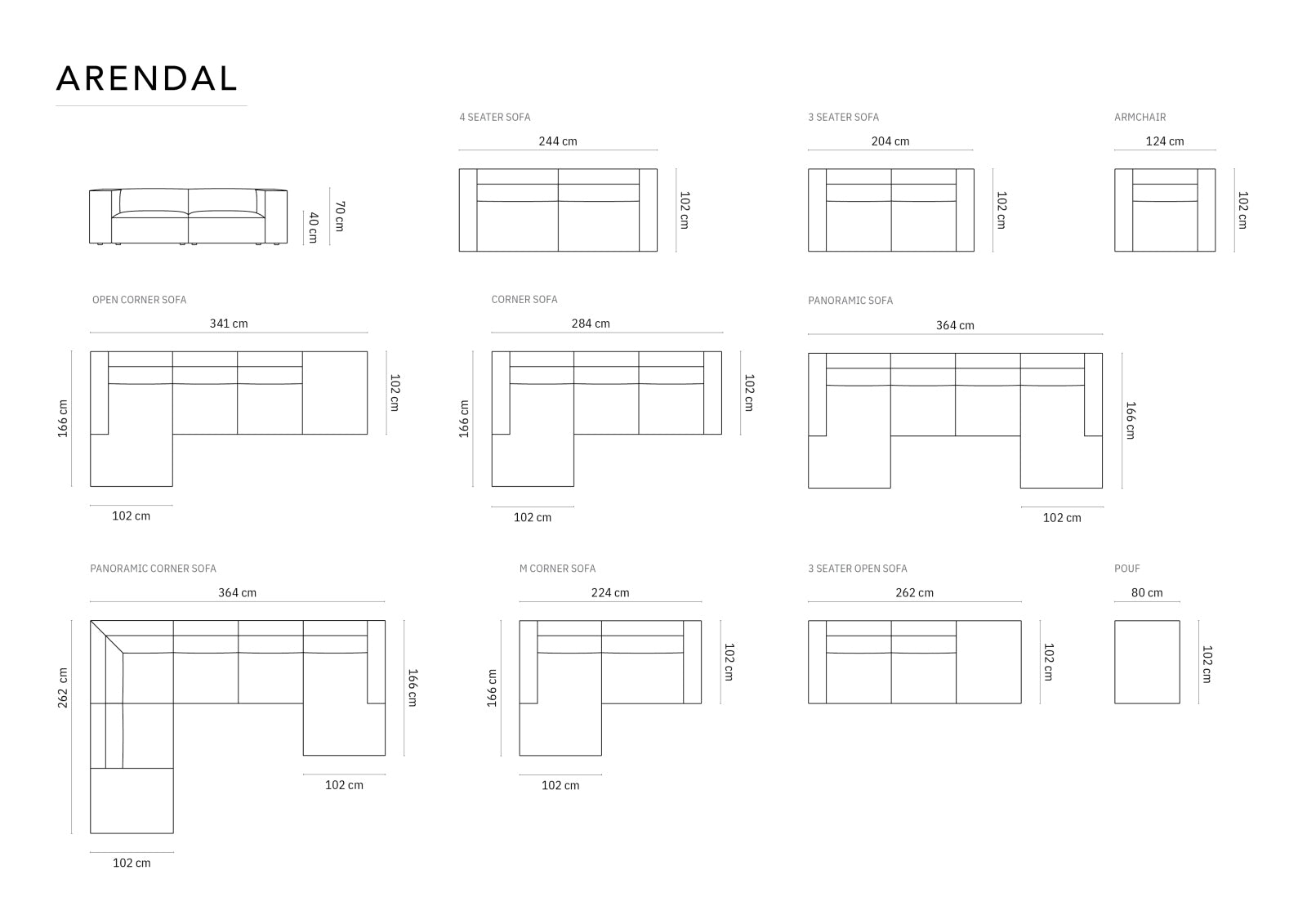 Arendal Sofa links 4 Sitzer in Light Beige präsentiert im Onlineshop von KAQTU Design AG. L-Sofa links ist von Cosmopolitan Design