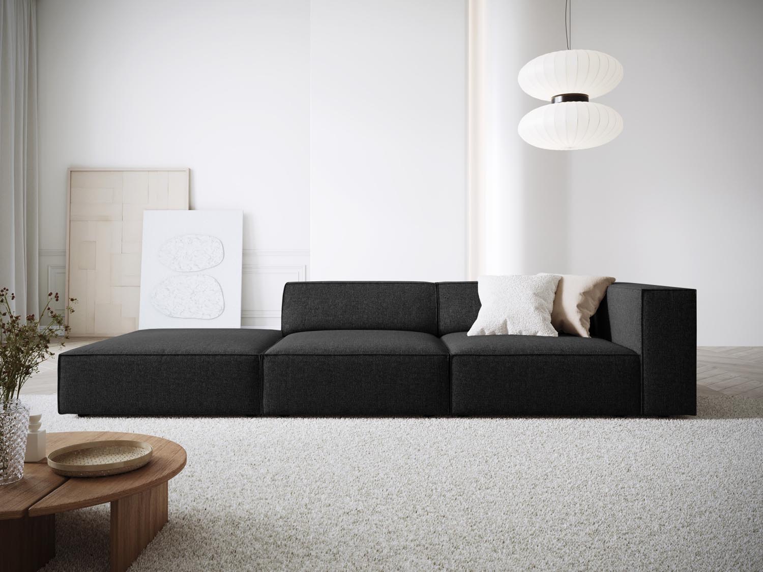 Arendal Sofa links 4 Sitzer in Black präsentiert im Onlineshop von KAQTU Design AG. L-Sofa links ist von Cosmopolitan Design