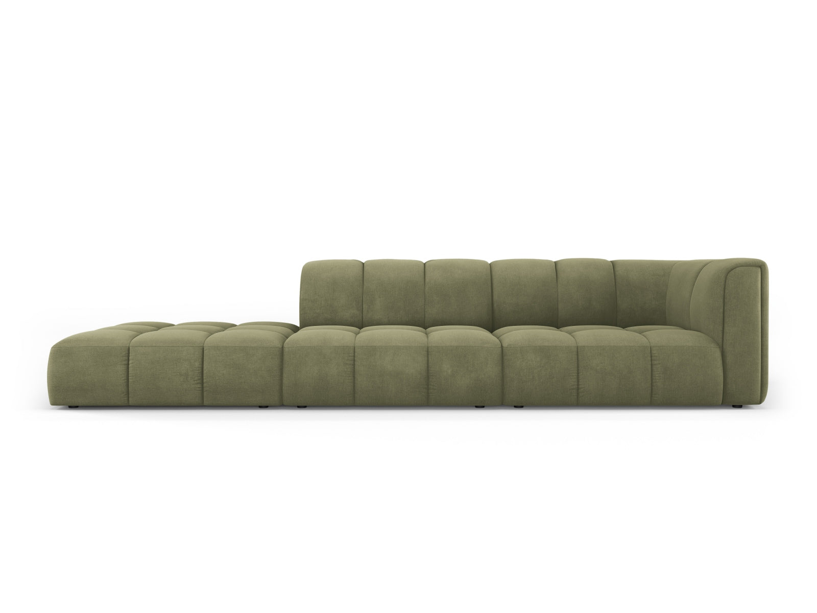 4-Sitzer Modulares Sofa links Moritz in Light Green-Rebel präsentiert im Onlineshop von KAQTU Design AG. 4er Sofa ist von Cosmopolitan Design