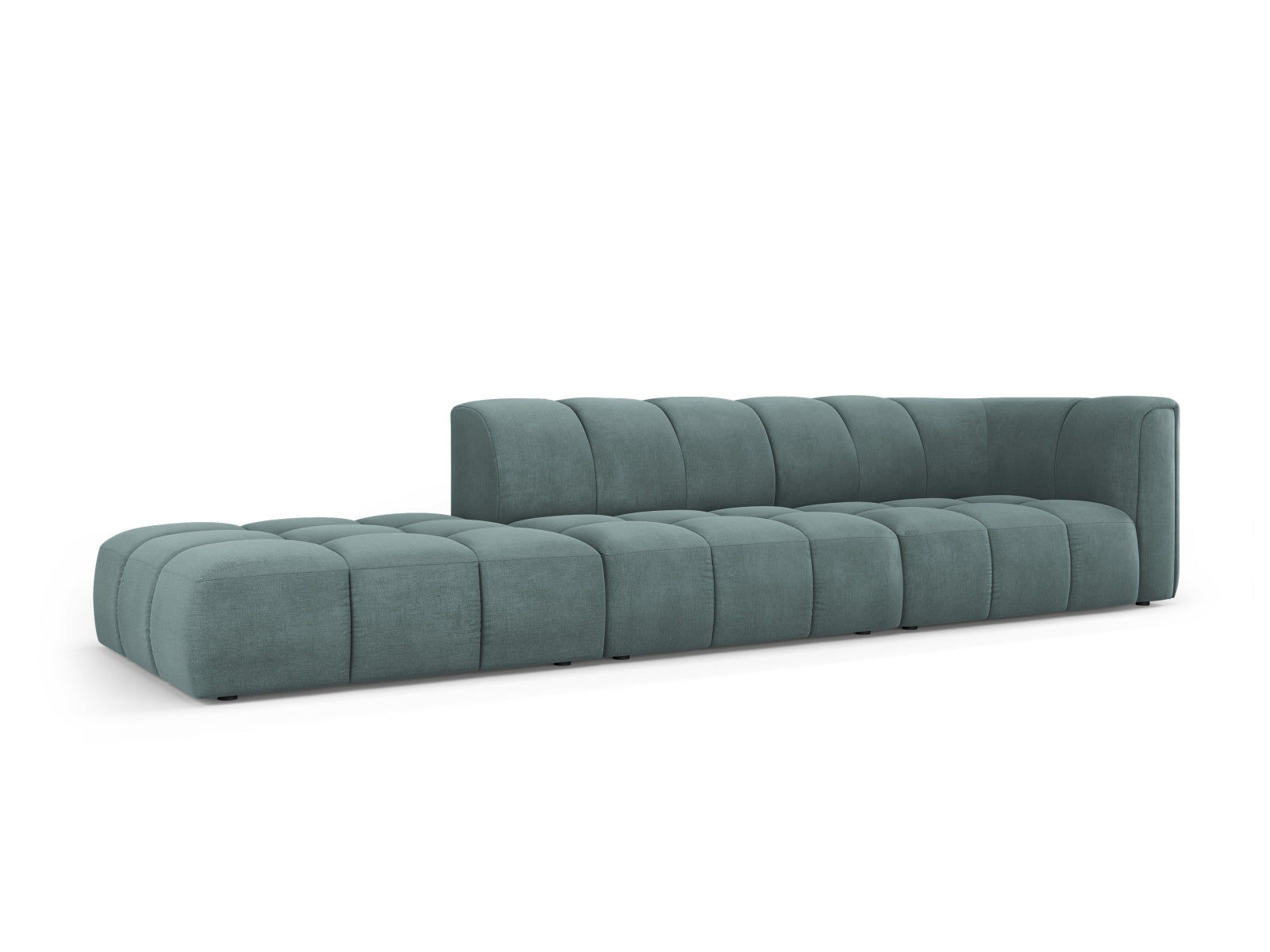 Elegantes 4-Sitzer Sofa Moritz in Sea Green-Rebel, modulares Design für stilvolle Wohnräume, erhältlich bei KAQTU Design AG.