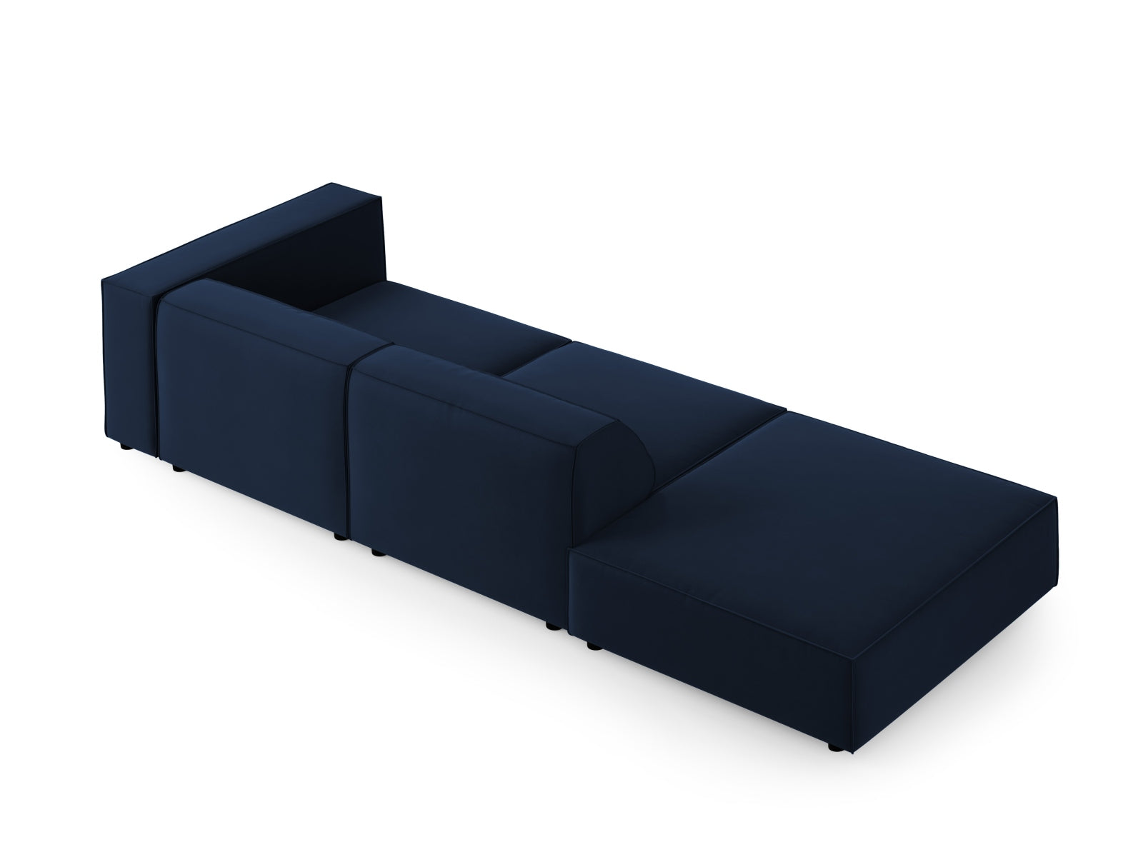 Arendal Velour Sofa links 4 Sitzer in Royal Blue präsentiert im Onlineshop von KAQTU Design AG. L-Sofa links ist von Cosmopolitan Design