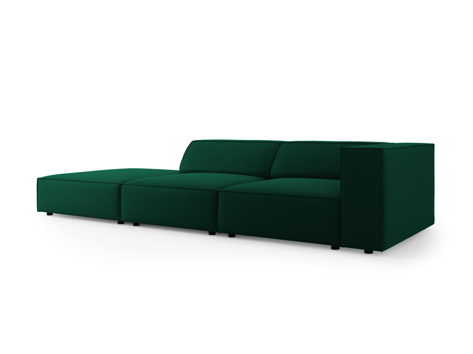 Arendal Velour Sofa links 4 Sitzer in Bottle Green präsentiert im Onlineshop von KAQTU Design AG. L-Sofa links ist von Cosmopolitan Design