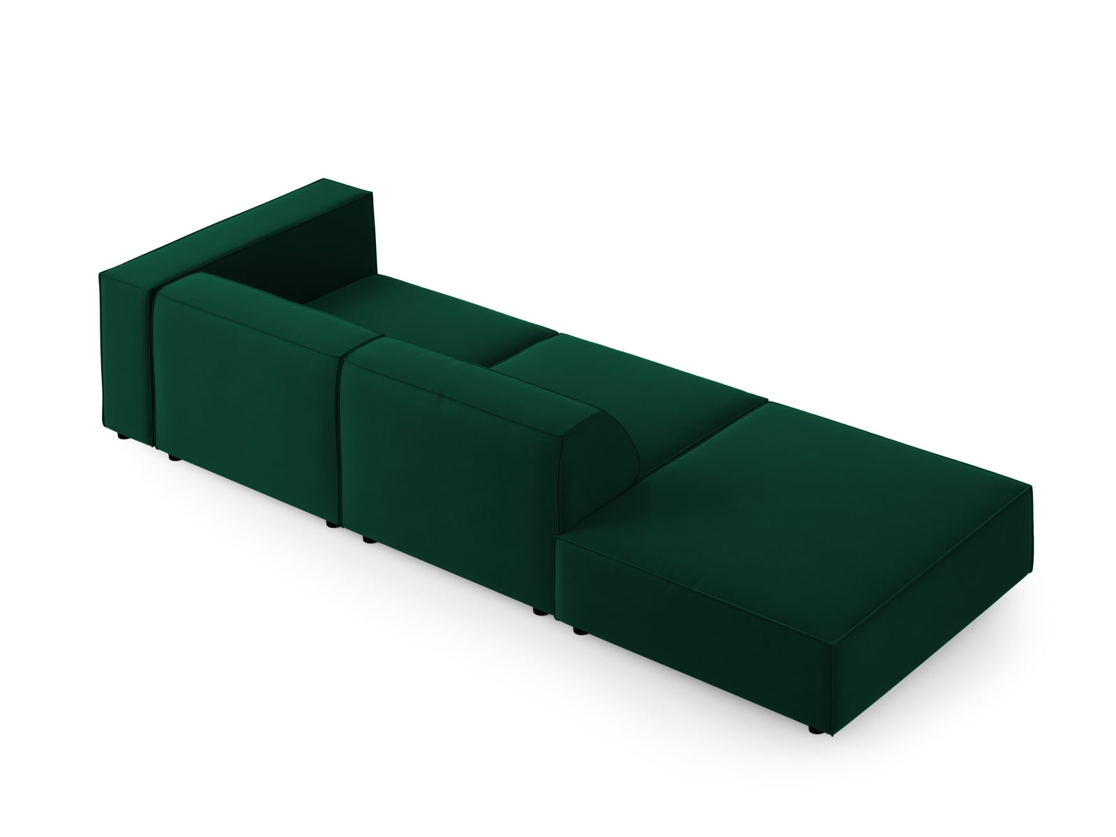 Arendal Velour Sofa links 4 Sitzer in Bottle Green präsentiert im Onlineshop von KAQTU Design AG. L-Sofa links ist von Cosmopolitan Design