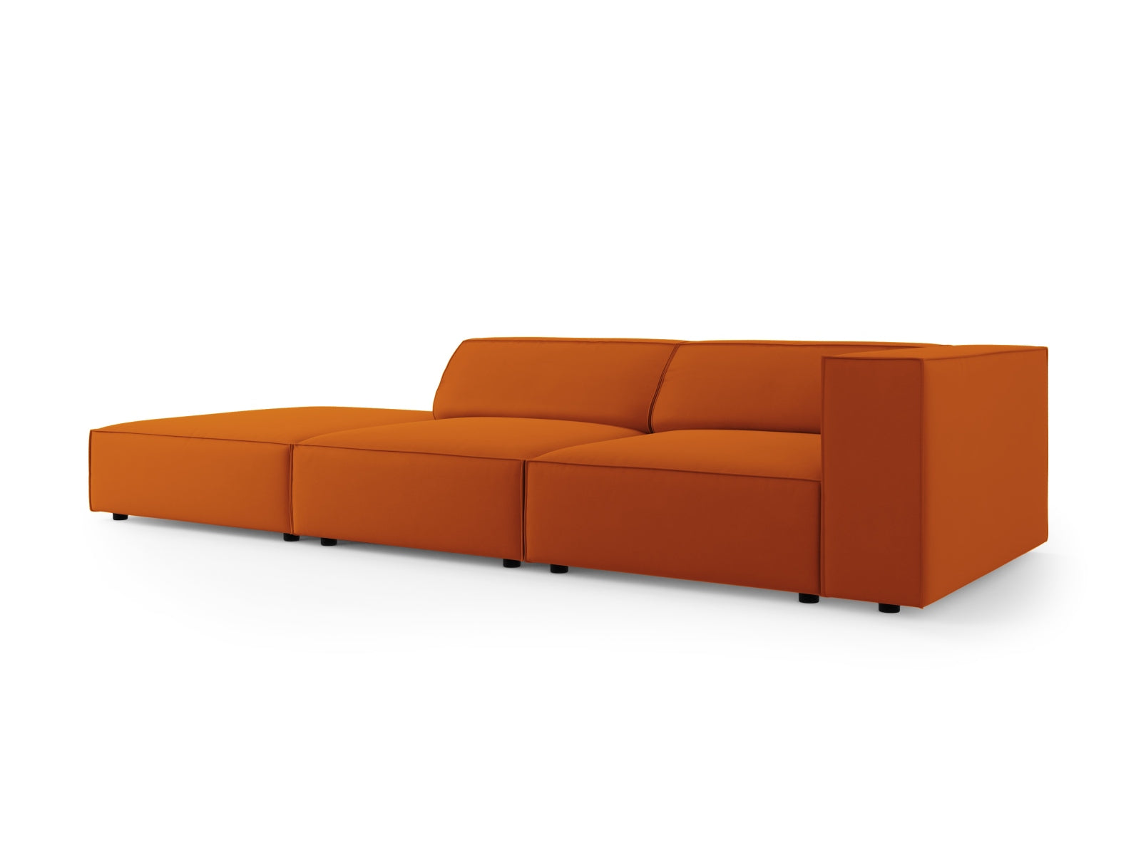 Arendal Velour Sofa links 4 Sitzer in Terracotta präsentiert im Onlineshop von KAQTU Design AG. L-Sofa links ist von Cosmopolitan Design