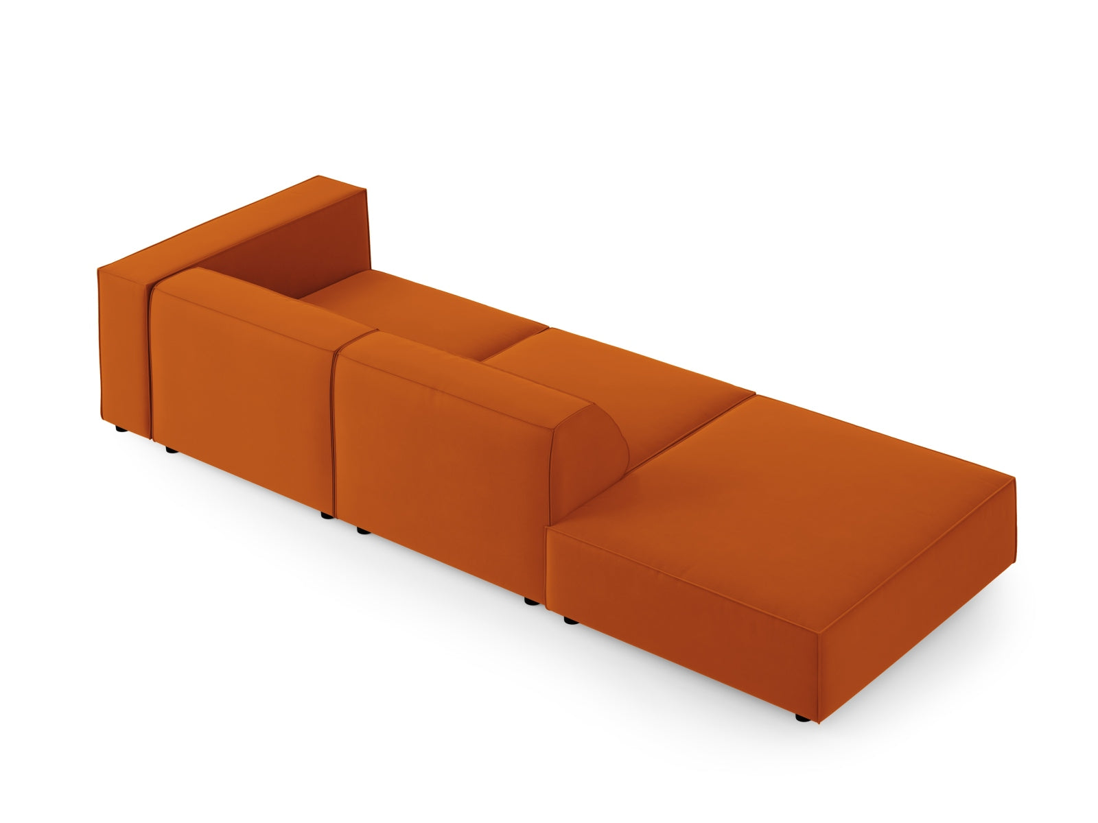 Arendal Velour Sofa links 4 Sitzer in Terracotta präsentiert im Onlineshop von KAQTU Design AG. L-Sofa links ist von Cosmopolitan Design