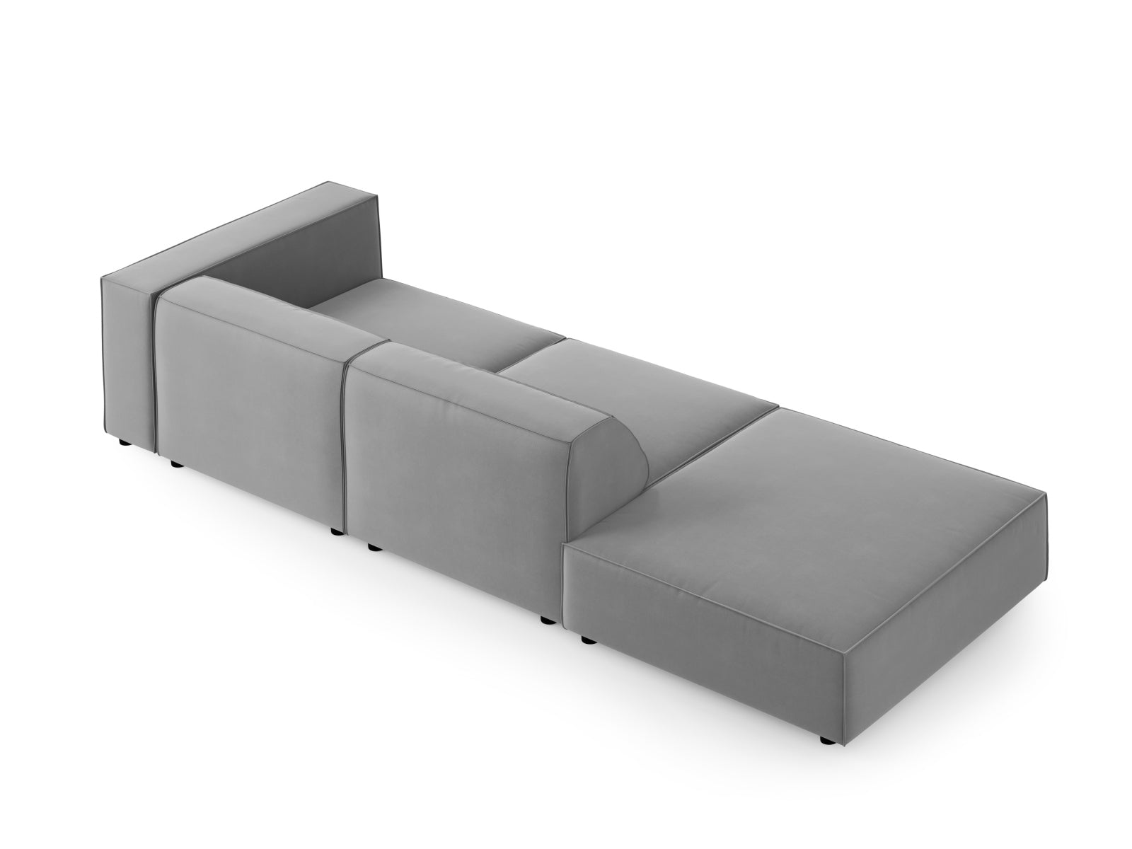 Arendal Velour Sofa links 4 Sitzer in Light Grey präsentiert im Onlineshop von KAQTU Design AG. L-Sofa links ist von Cosmopolitan Design