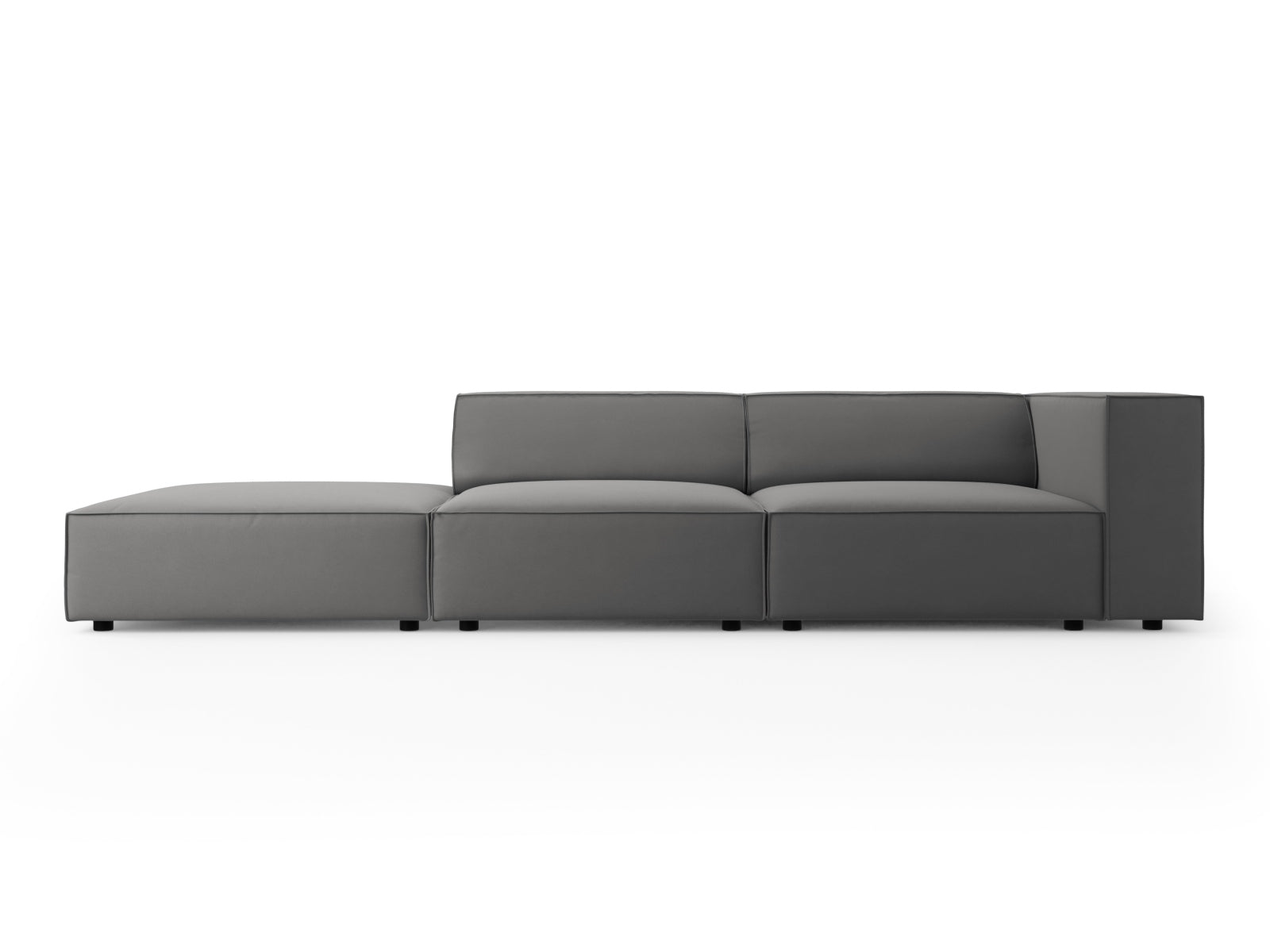 Arendal Velour Sofa links 4 Sitzer in Warm grey präsentiert im Onlineshop von KAQTU Design AG. L-Sofa links ist von Cosmopolitan Design