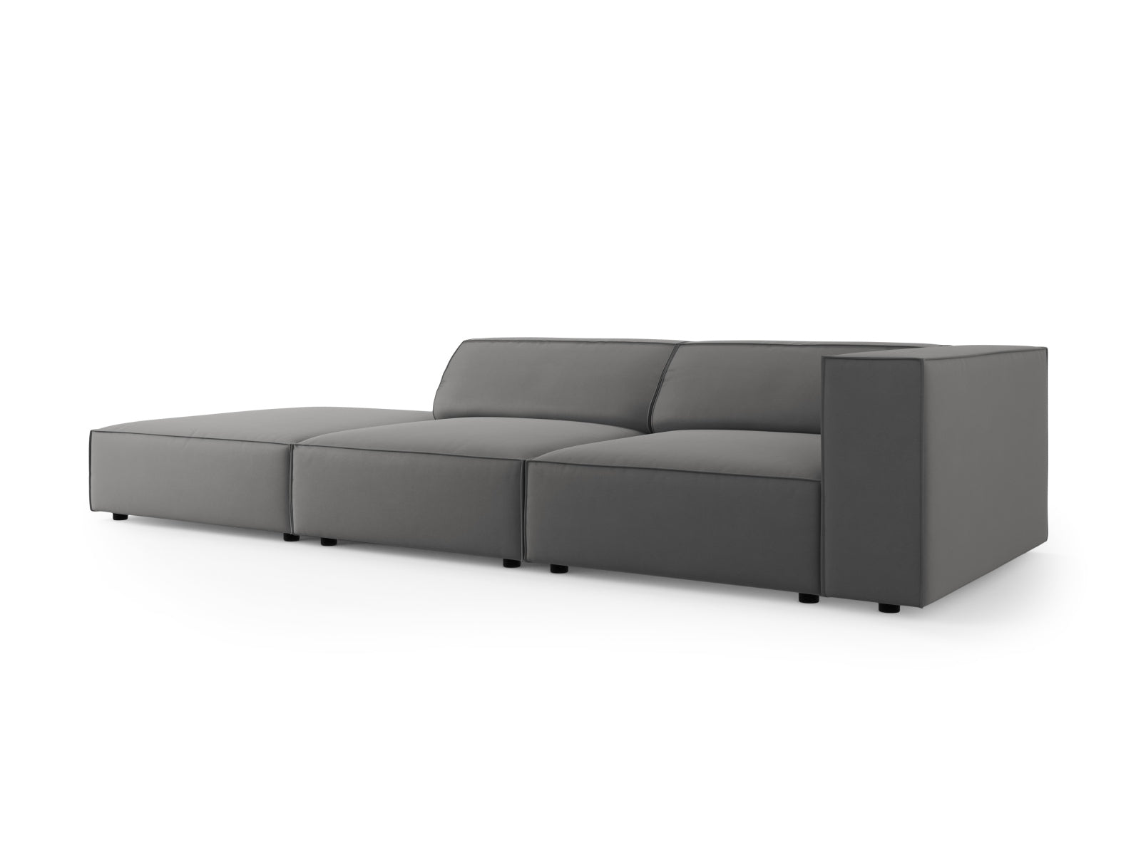 Arendal Velour Sofa links 4 Sitzer in Warm grey präsentiert im Onlineshop von KAQTU Design AG. L-Sofa links ist von Cosmopolitan Design