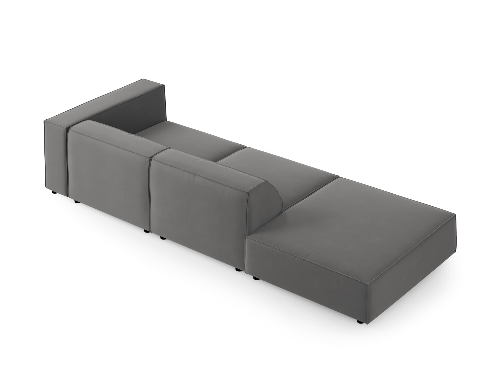 Arendal Velour Sofa links 4 Sitzer in Warm grey präsentiert im Onlineshop von KAQTU Design AG. L-Sofa links ist von Cosmopolitan Design