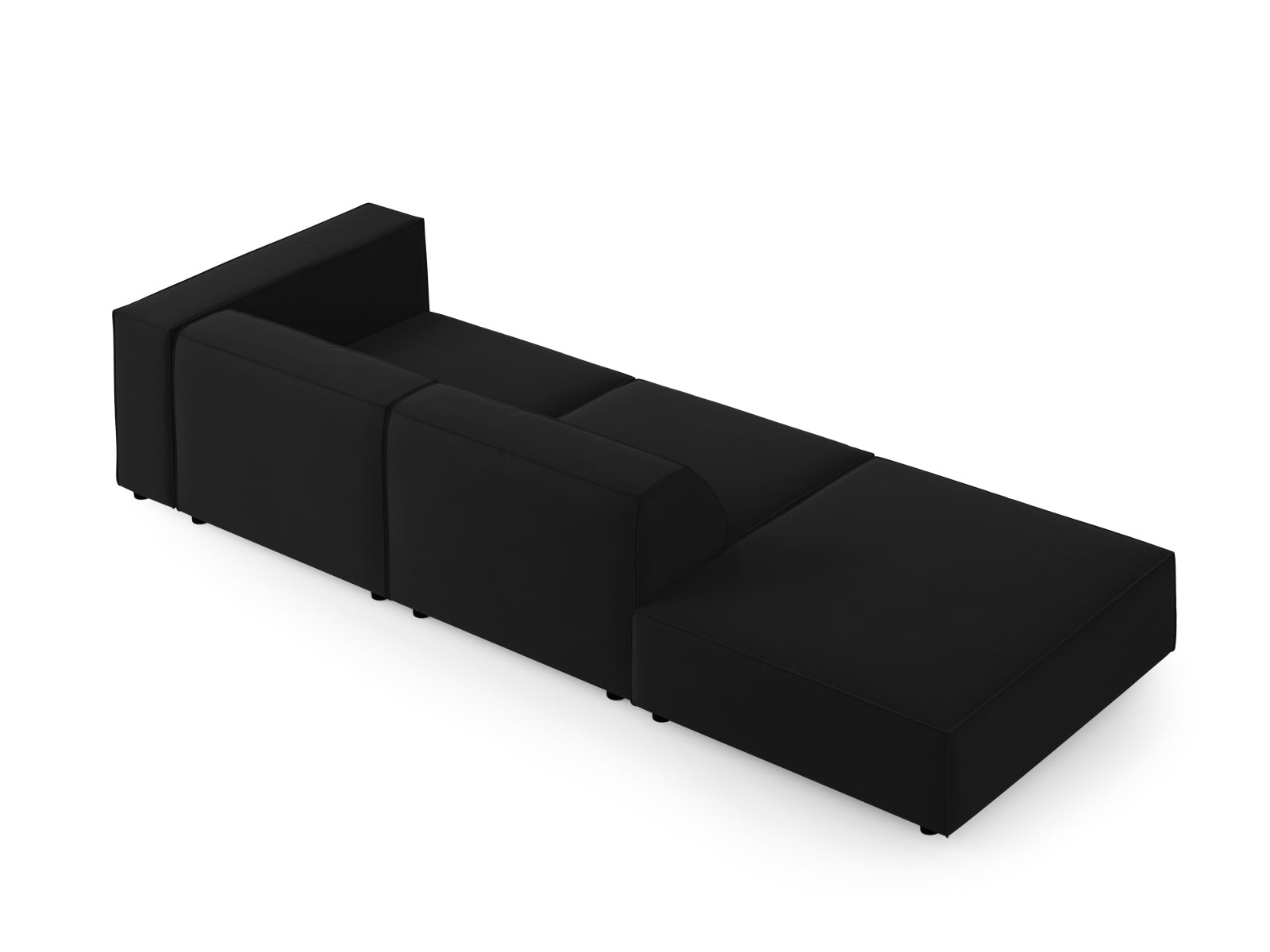 Arendal Velour Sofa links 4 Sitzer in Black präsentiert im Onlineshop von KAQTU Design AG. L-Sofa links ist von Cosmopolitan Design