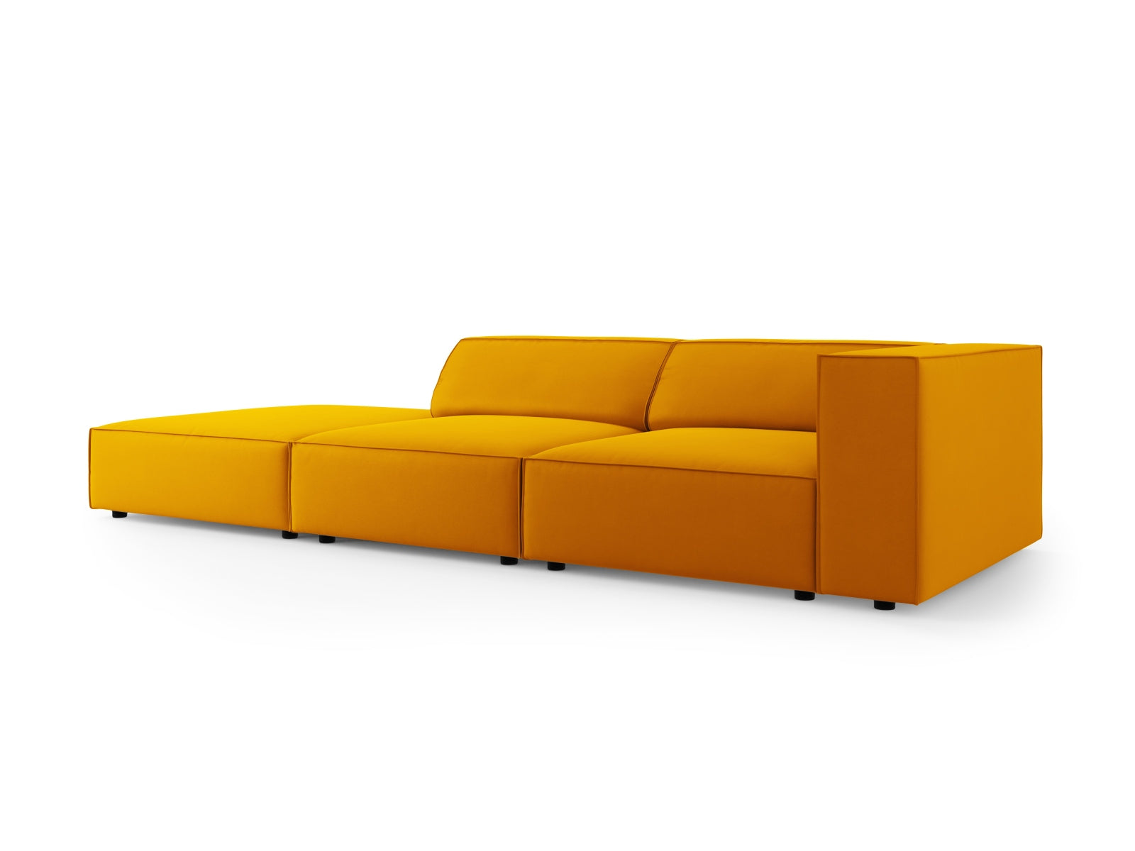 Arendal Velour Sofa links 4 Sitzer in Yellow präsentiert im Onlineshop von KAQTU Design AG. L-Sofa links ist von Cosmopolitan Design