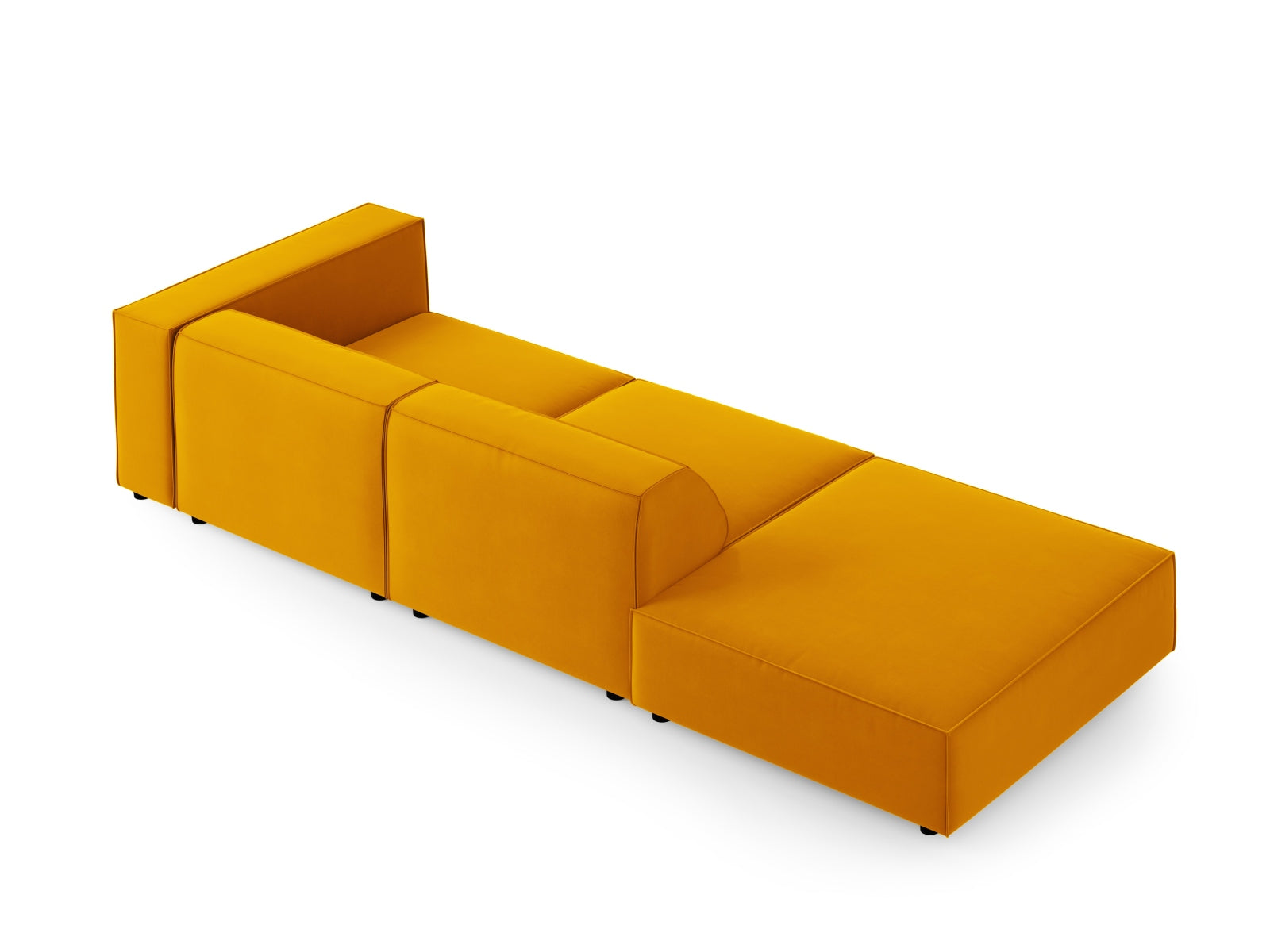 Arendal Velour Sofa links 4 Sitzer in Yellow präsentiert im Onlineshop von KAQTU Design AG. L-Sofa links ist von Cosmopolitan Design