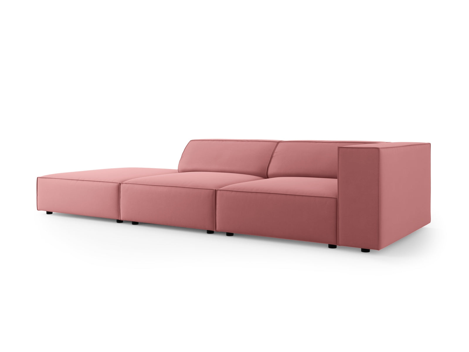 Arendal Velour Sofa links 4 Sitzer in Flamingo präsentiert im Onlineshop von KAQTU Design AG. L-Sofa links ist von Cosmopolitan Design