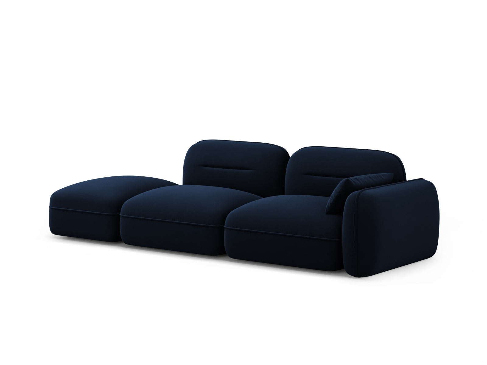 Sydney Velour links Modular Sofa 3 Sitzer in Royal Blue präsentiert im Onlineshop von KAQTU Design AG. 3er Sofa ist von Cosmopolitan Design