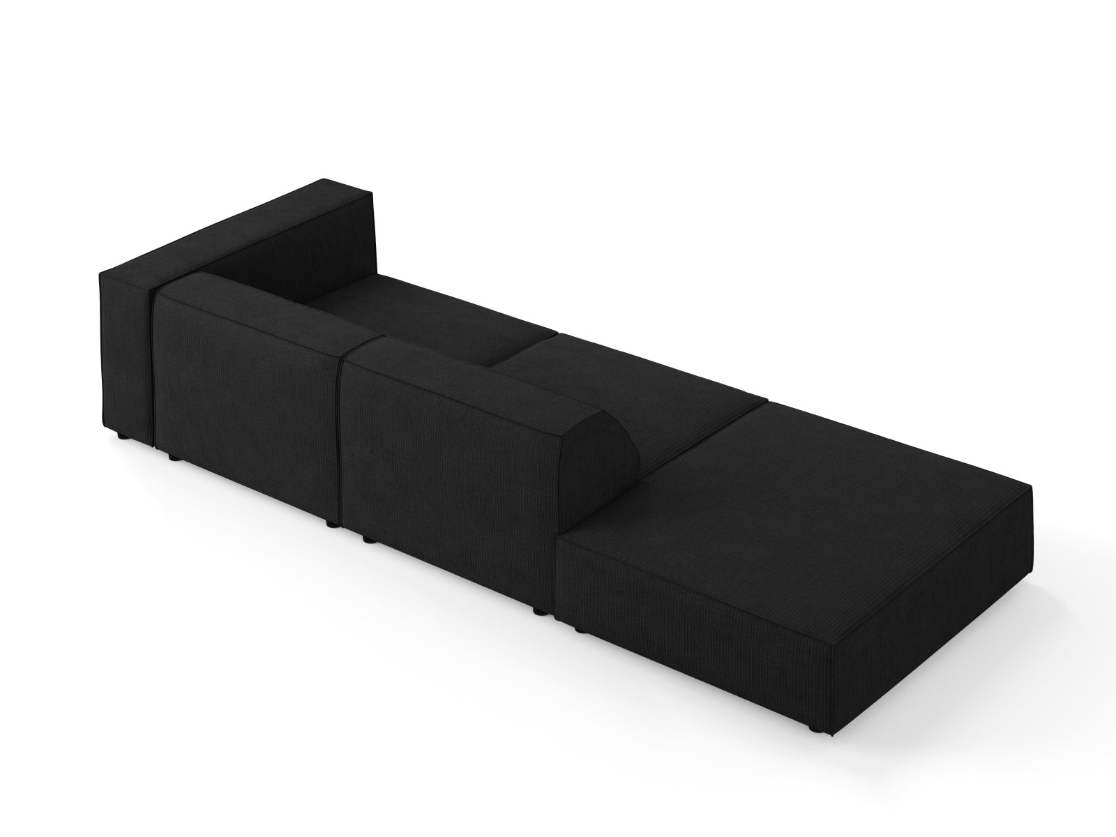 Arendal Sofa links 4 Sitzer in Black präsentiert im Onlineshop von KAQTU Design AG. L-Sofa links ist von Cosmopolitan Design