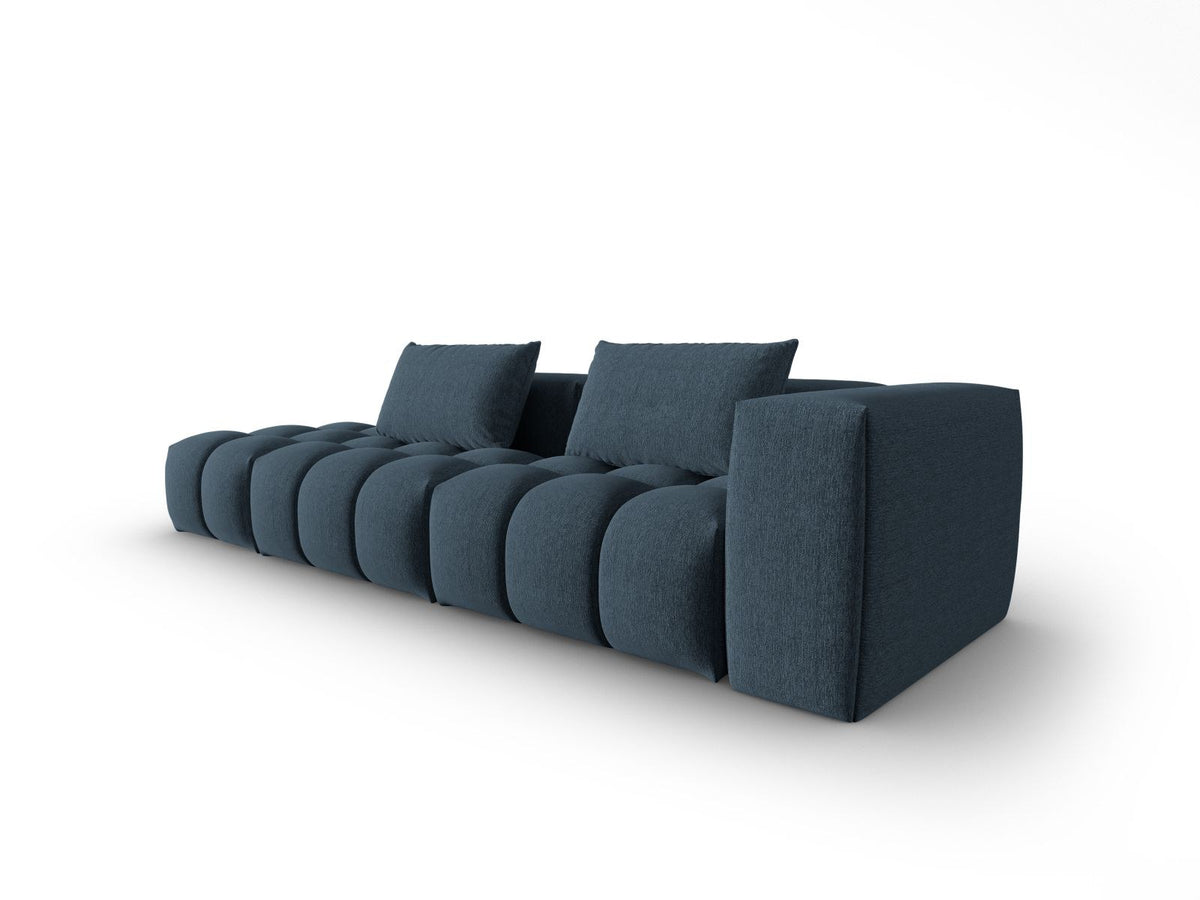Modulares 4er Sofa Verona von Cosmopolitan Design in Beige-Sorella Stoff mit schwarzen Kunststoffbeinen und geradliniger Form