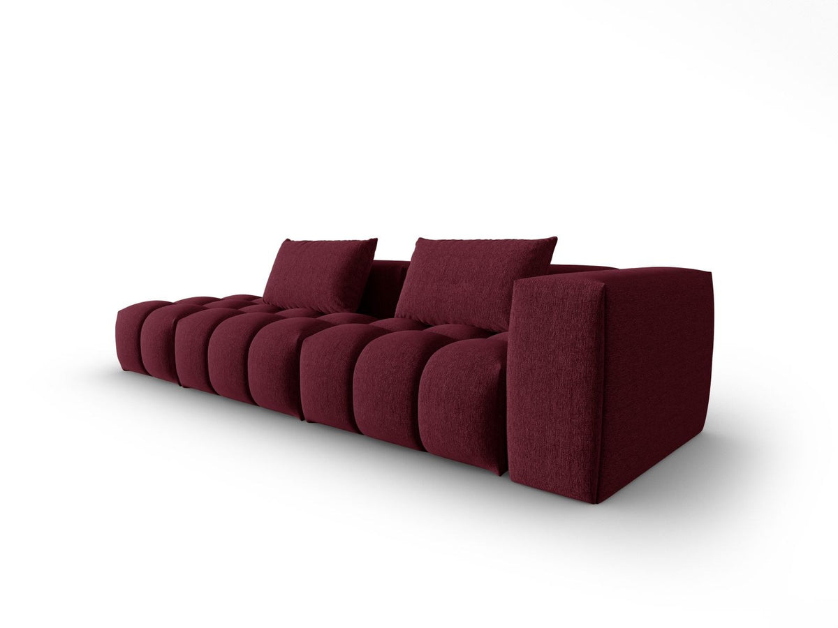 Modulares 4er Sofa Verona von Cosmopolitan Design in Beige-Sorella Stoff mit schwarzen Kunststoffbeinen und geradliniger Form