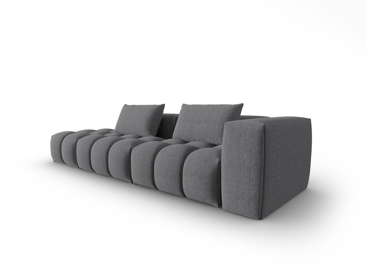 Modulares 4er Sofa Verona von Cosmopolitan Design in Beige-Sorella Stoff mit schwarzen Kunststoffbeinen und geradliniger Form