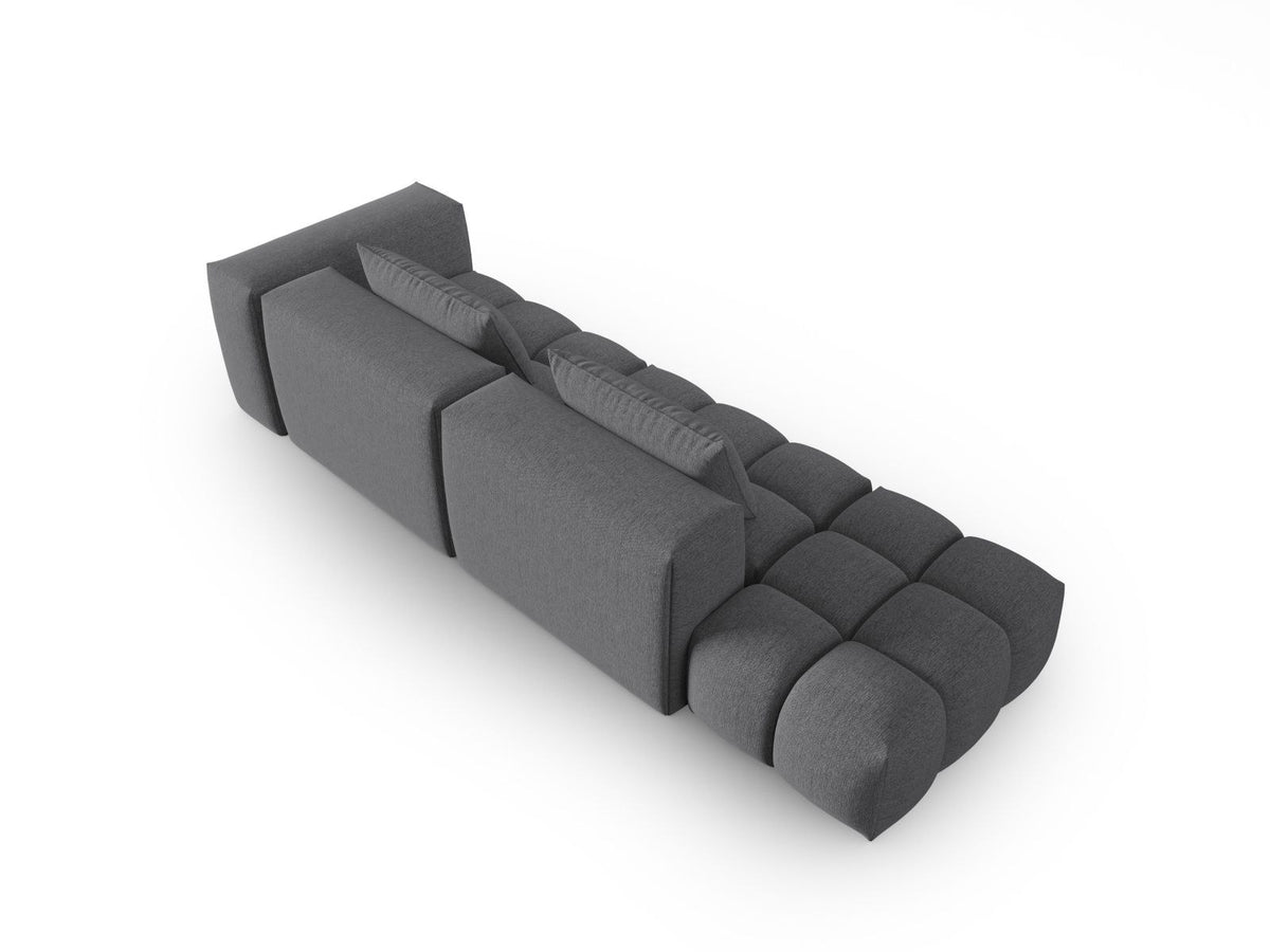 Modulares 4er Sofa Verona von Cosmopolitan Design in Beige-Sorella Stoff mit schwarzen Kunststoffbeinen und geradliniger Form