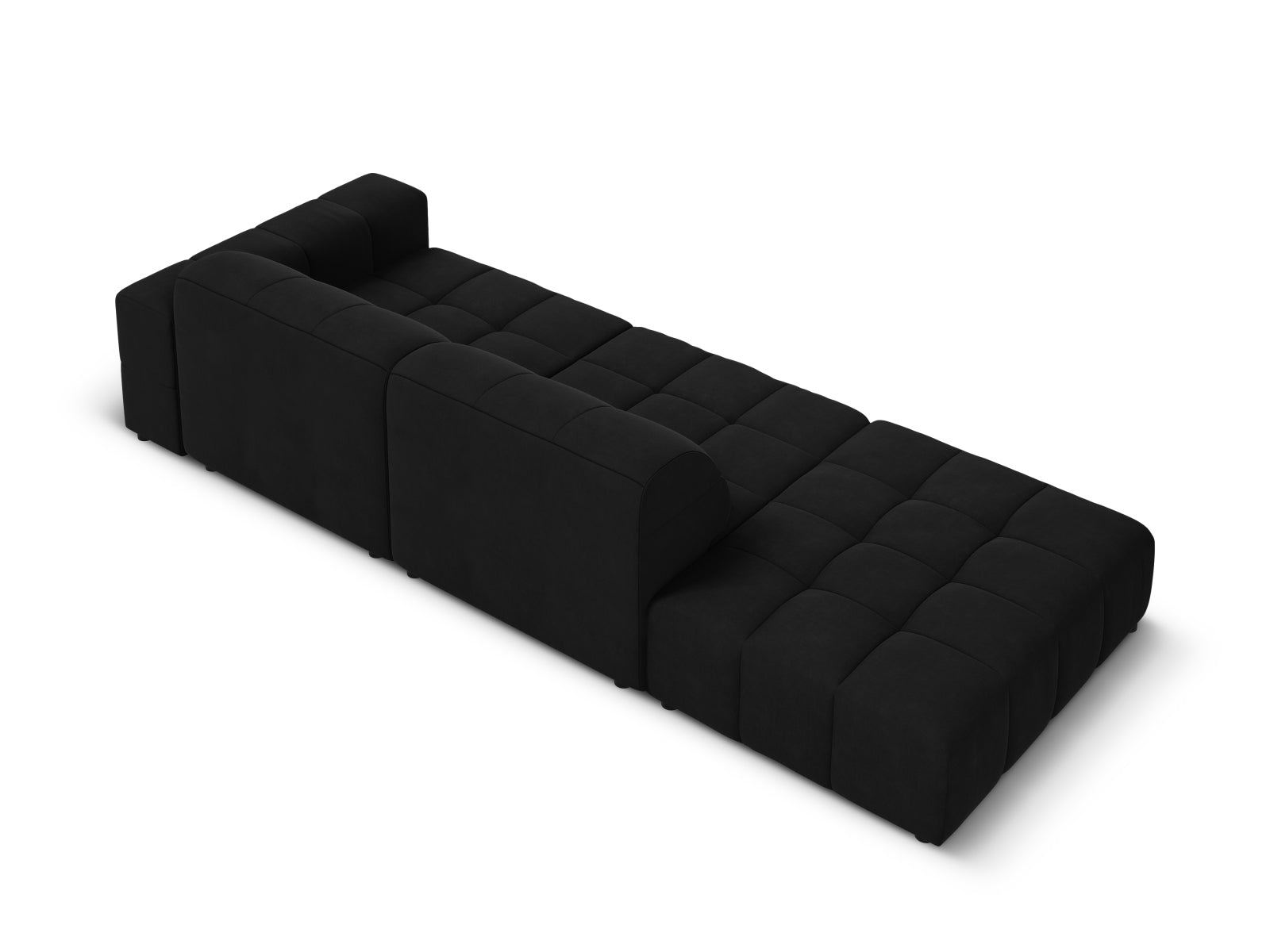 Chicago Velour Sofa links 3 Sitzer 102cm in Black präsentiert im Onlineshop von KAQTU Design AG. L-Sofa links ist von Cosmopolitan Design