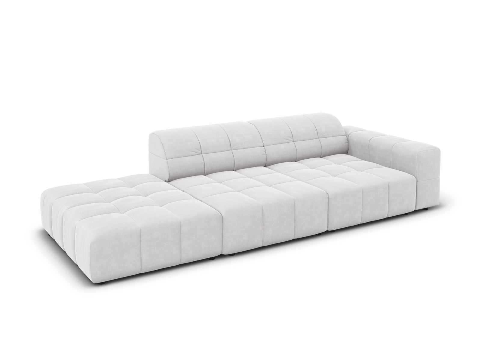 Chicago Velour Sofa links 3 Sitzer 102cm in Silver präsentiert im Onlineshop von KAQTU Design AG. L-Sofa links ist von Cosmopolitan Design