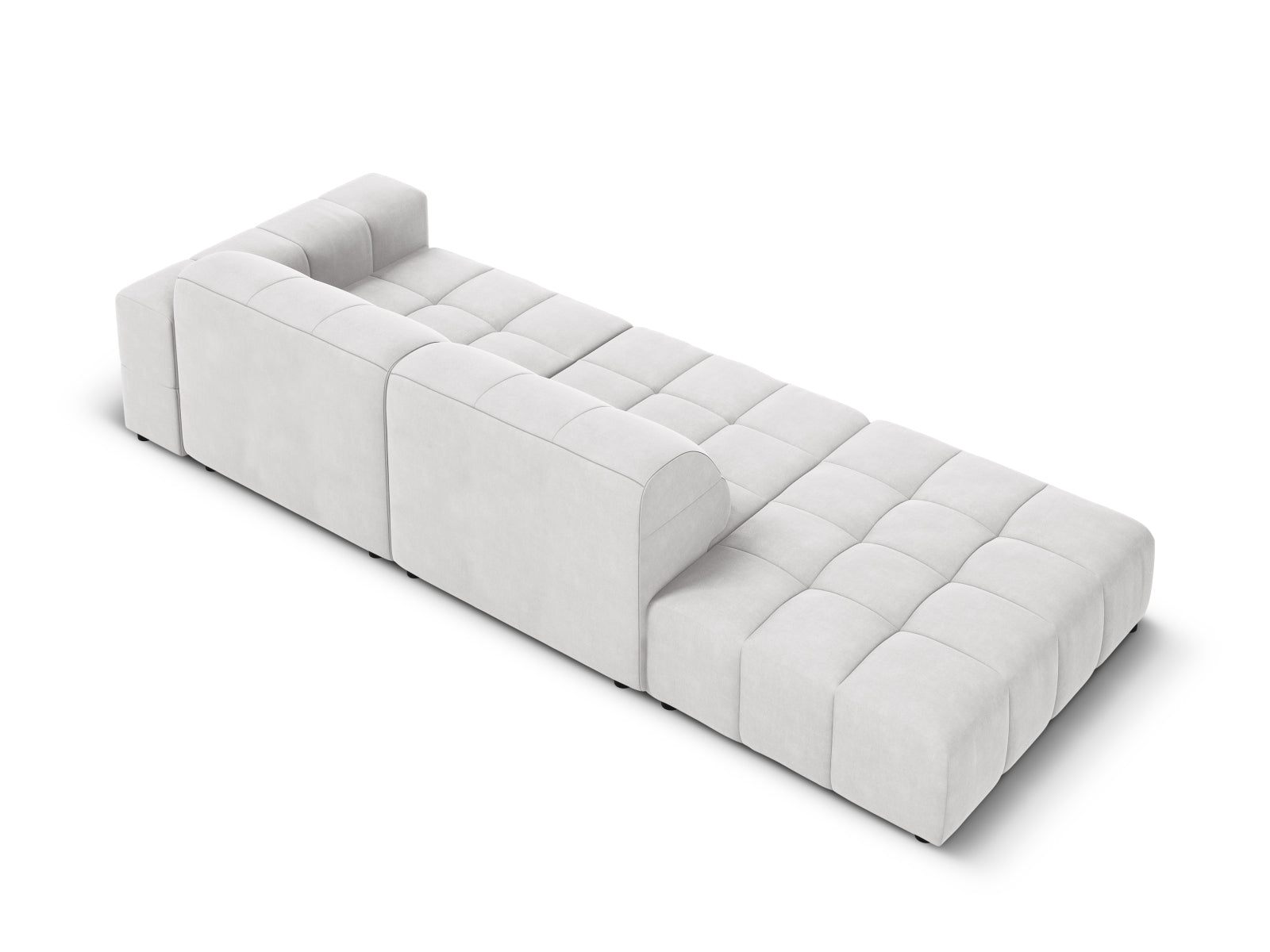 Chicago Velour Sofa links 3 Sitzer 102cm in Silver präsentiert im Onlineshop von KAQTU Design AG. L-Sofa links ist von Cosmopolitan Design