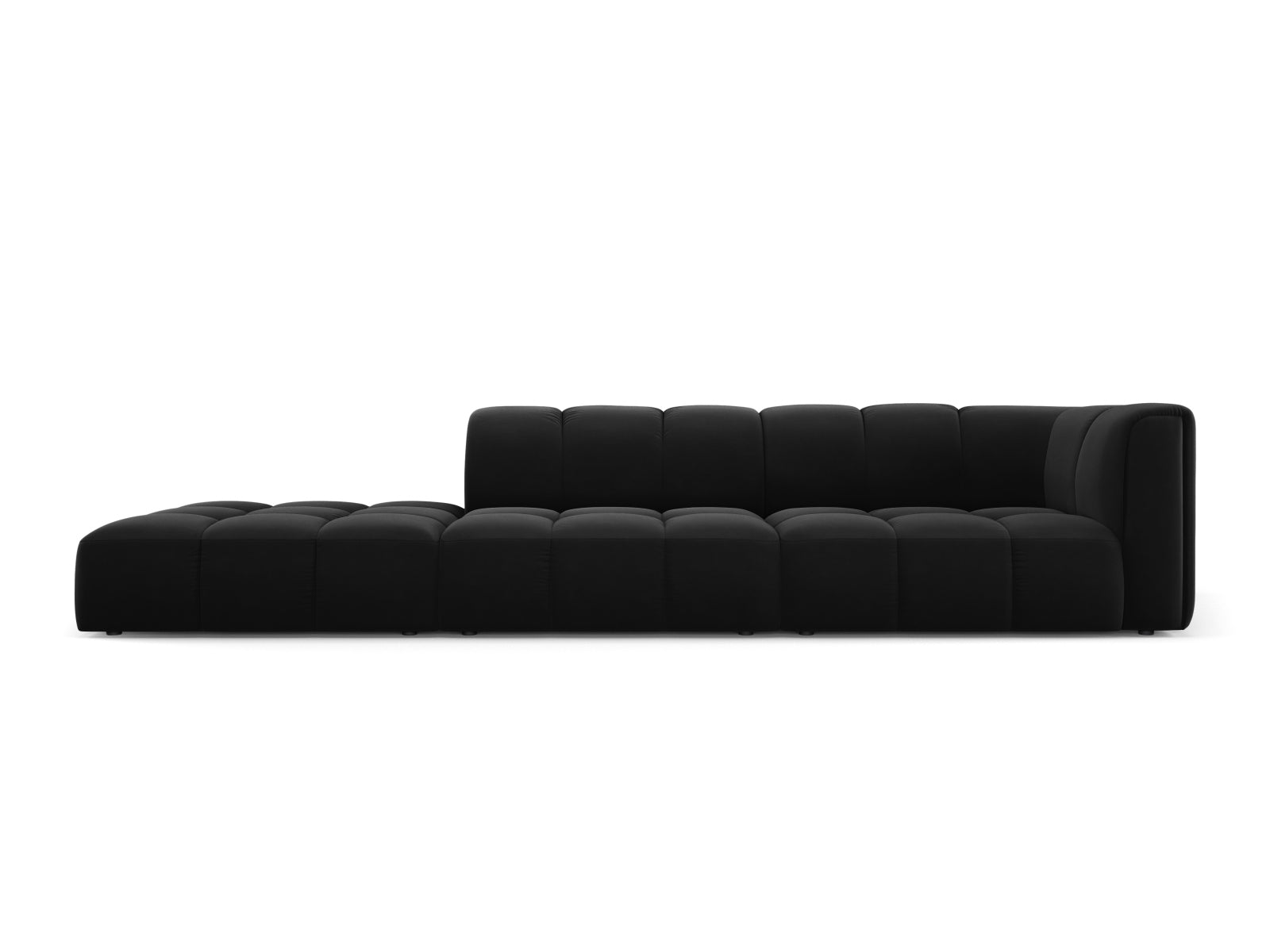 4-Sitzer Modular Sofa links Moritz in Black-Bluvel präsentiert im Onlineshop von KAQTU Design AG. 4er Sofa ist von Cosmopolitan Design