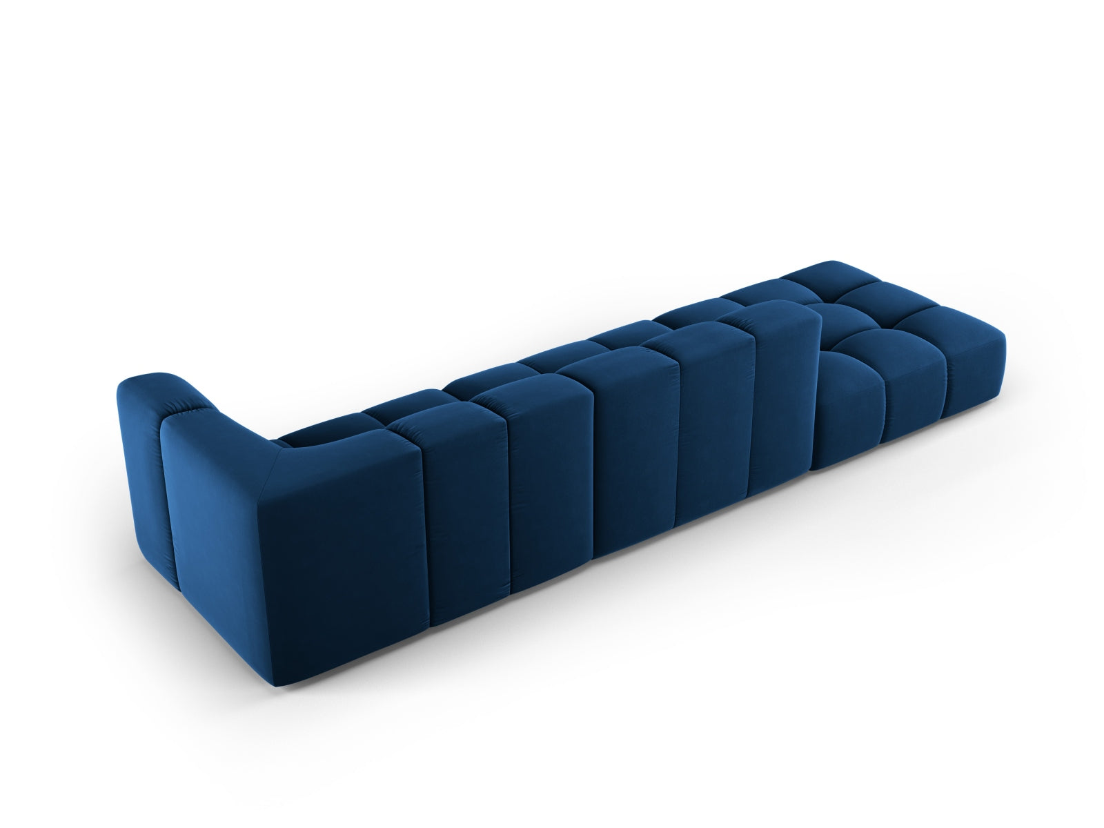 Modulares 4-Sitzer Sofa Moritz in stilvollem Royal Blue, perfekt für zeitgemäße Einrichtungen und vielseitige Raumgestaltungen.