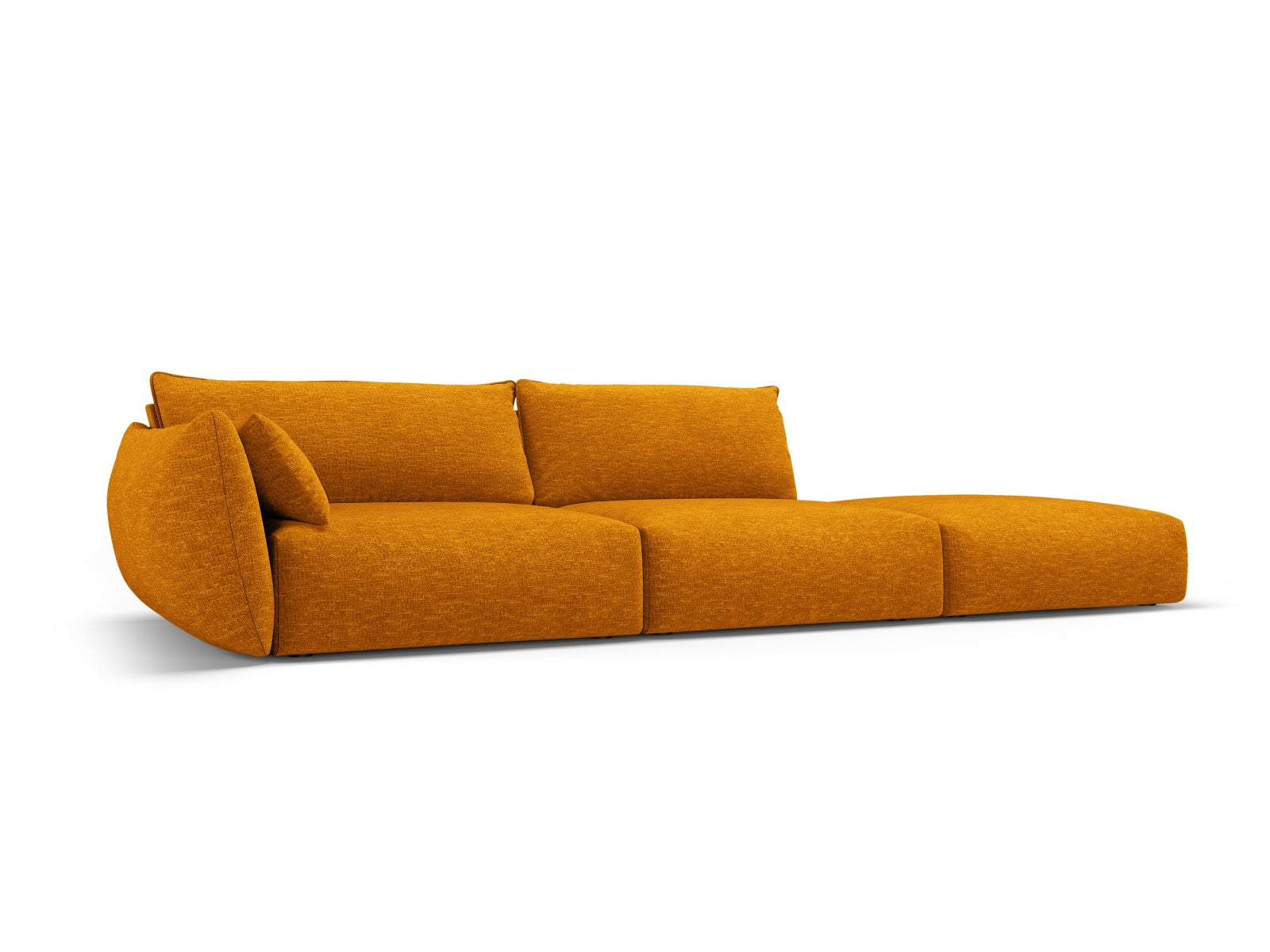Elegantes 4-Sitzer Sofa rechts Matera in strahlendem Gelb, ideal für stilvolle Wohnräume, erhältlich bei KAQTU Design AG.