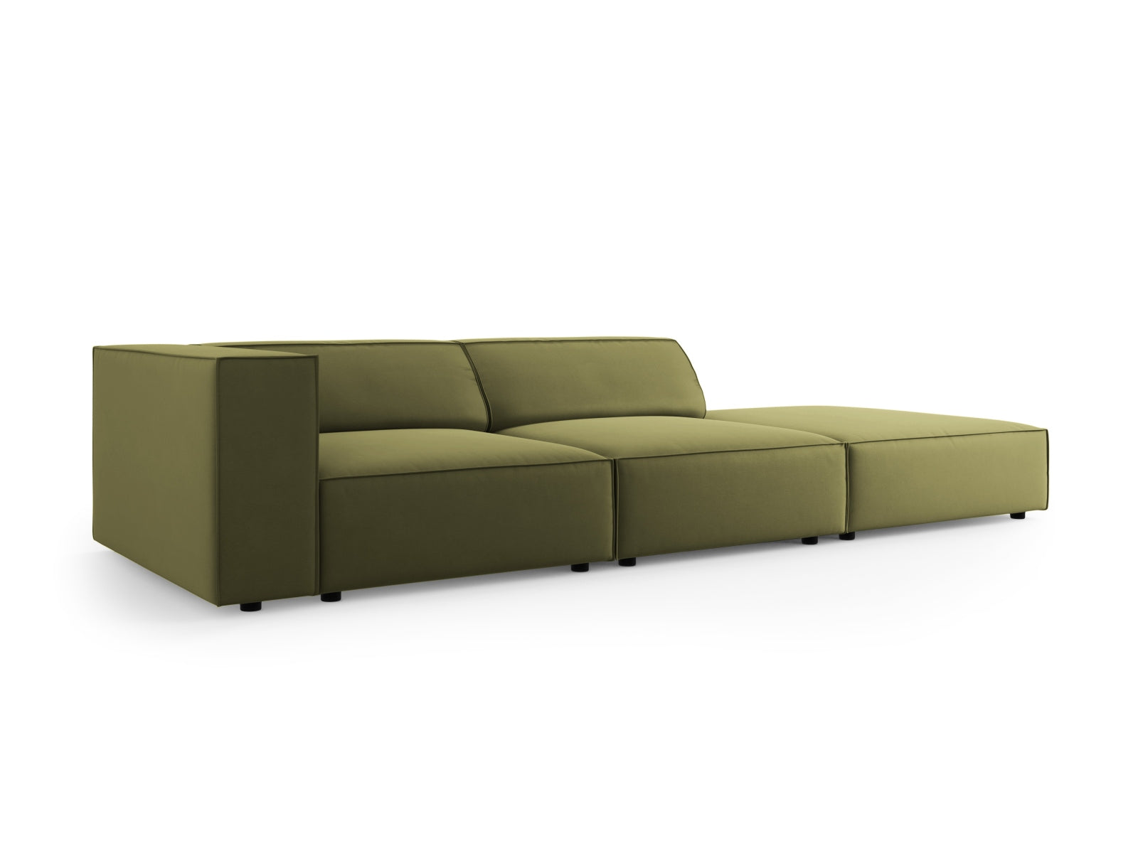 Arendal Velour Sofa rechts 4 Sitzer in Light Green präsentiert im Onlineshop von KAQTU Design AG. L-Sofa rechts ist von Cosmopolitan Design