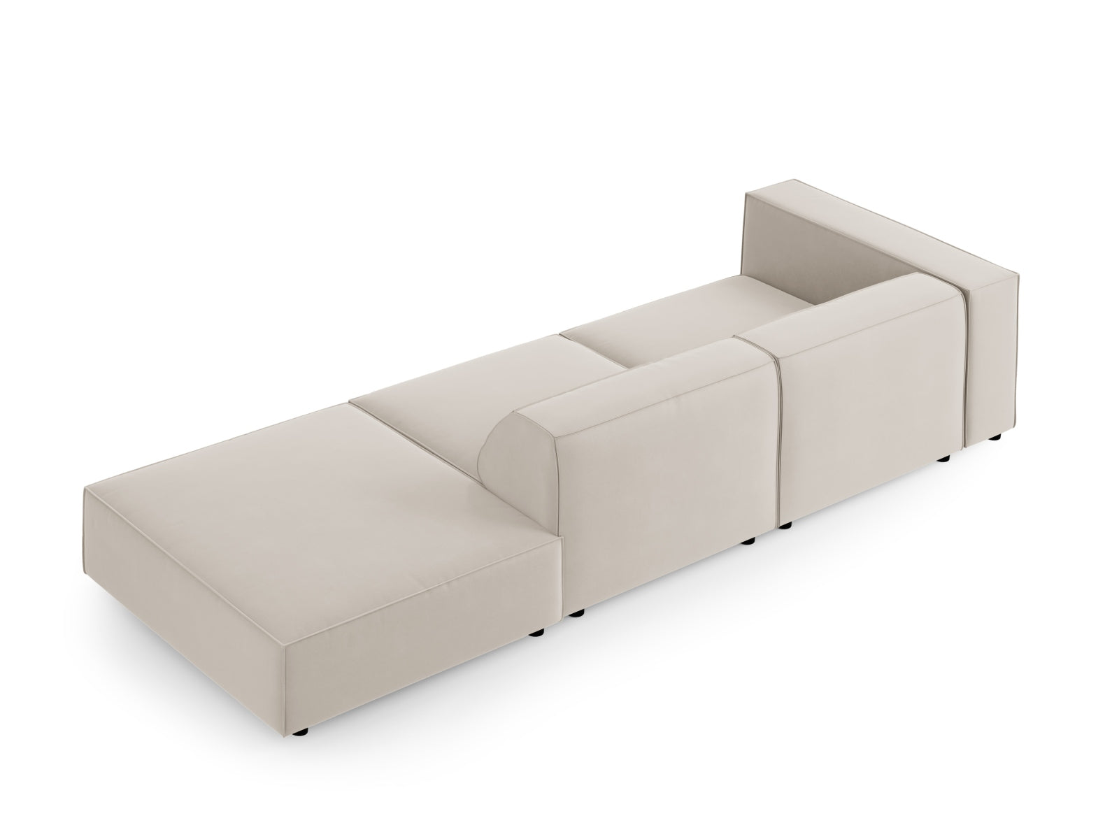 Arendal Velour Sofa rechts 4 Sitzer in Ecru präsentiert im Onlineshop von KAQTU Design AG. L-Sofa rechts ist von Cosmopolitan Design