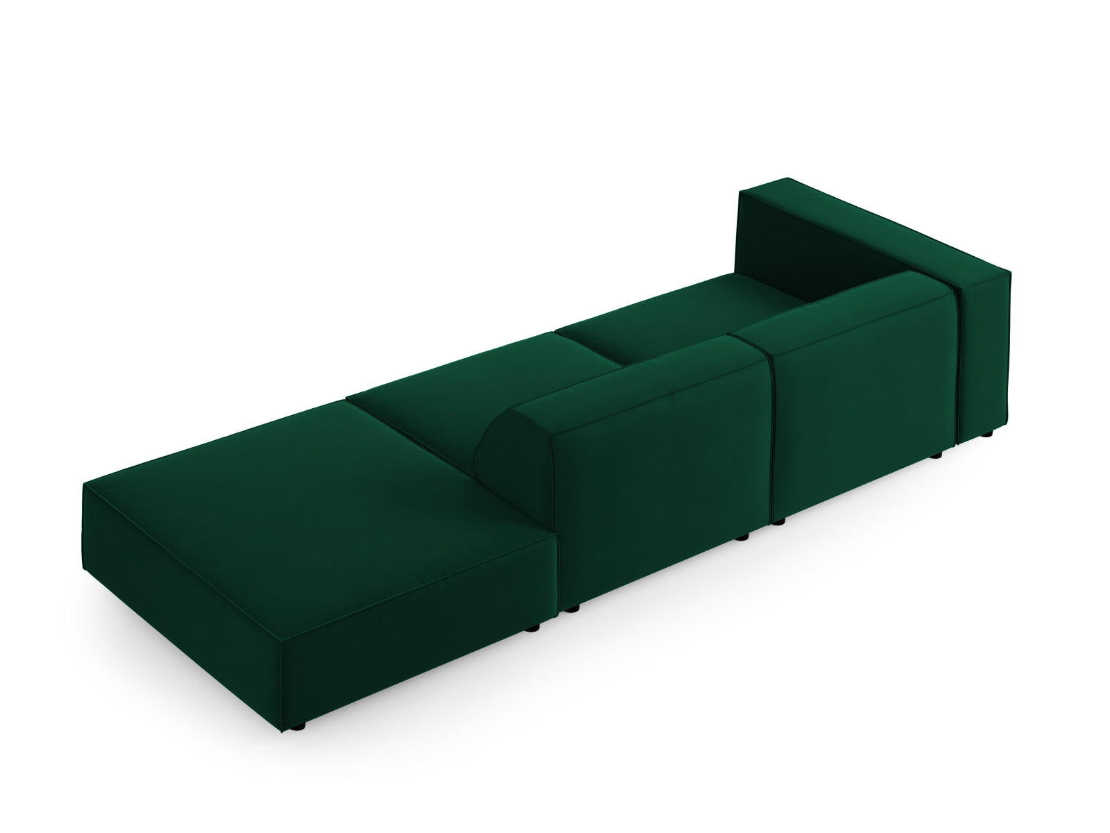 Arendal Velour Sofa rechts 4 Sitzer in Bottle Green präsentiert im Onlineshop von KAQTU Design AG. L-Sofa rechts ist von Cosmopolitan Design