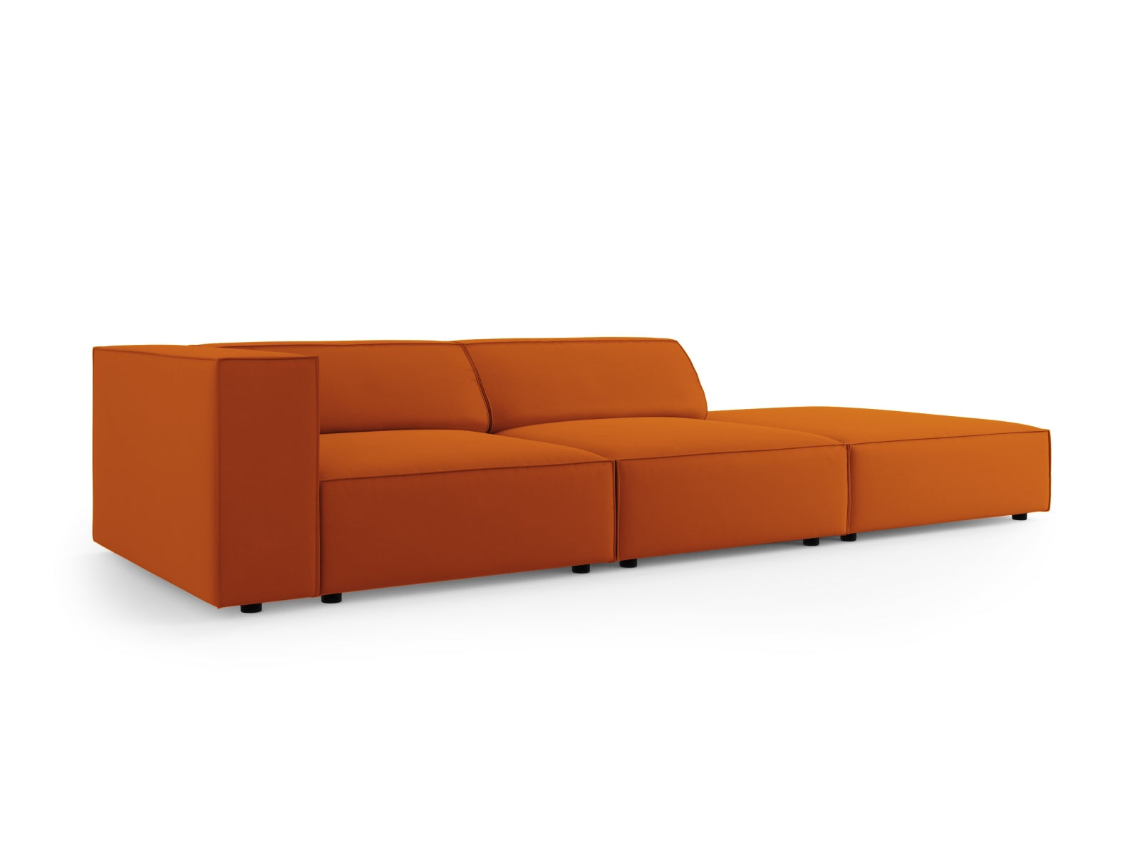 Arendal Velour Sofa rechts 4 Sitzer in Terracotta präsentiert im Onlineshop von KAQTU Design AG. L-Sofa rechts ist von Cosmopolitan Design