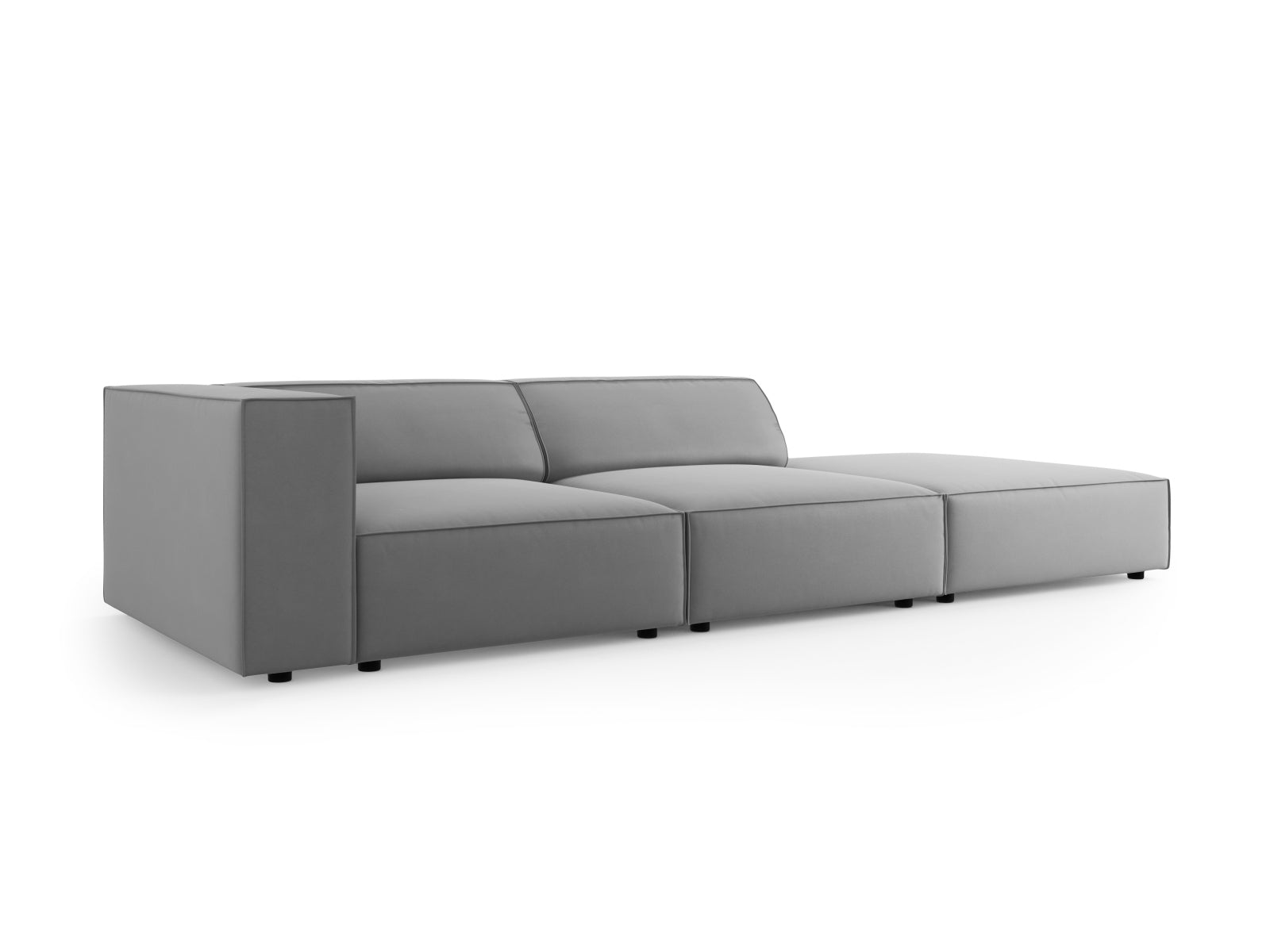 Arendal Velour Sofa rechts 4 Sitzer in Light Grey präsentiert im Onlineshop von KAQTU Design AG. L-Sofa rechts ist von Cosmopolitan Design