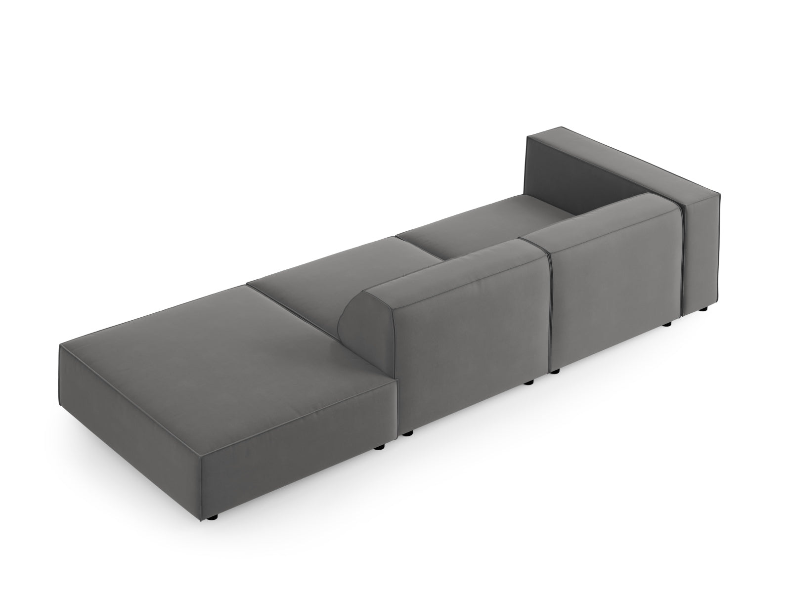 Arendal Velour Sofa rechts 4 Sitzer in Warm grey präsentiert im Onlineshop von KAQTU Design AG. L-Sofa rechts ist von Cosmopolitan Design