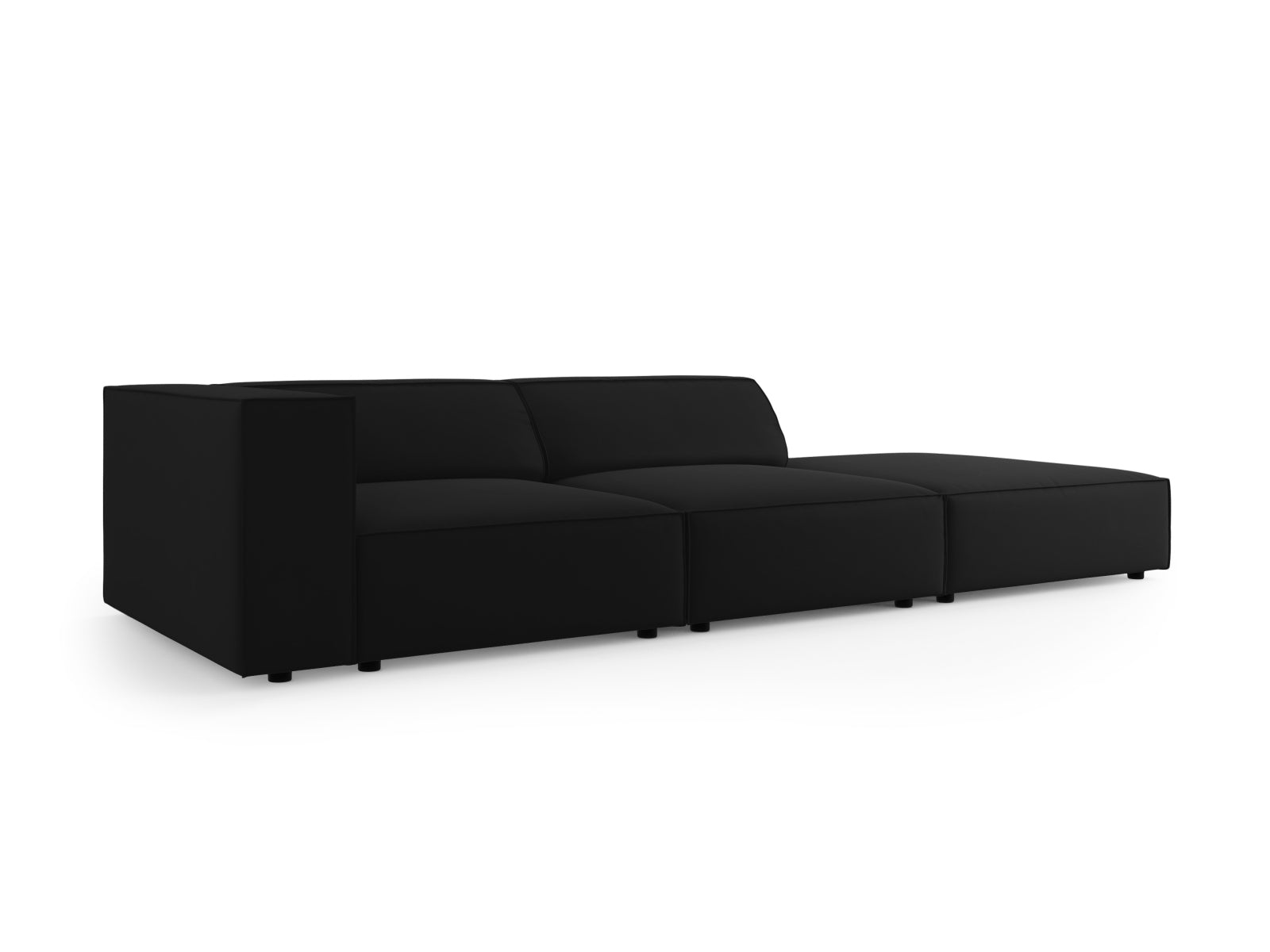 Arendal Velour Sofa rechts 4 Sitzer in Black präsentiert im Onlineshop von KAQTU Design AG. L-Sofa rechts ist von Cosmopolitan Design